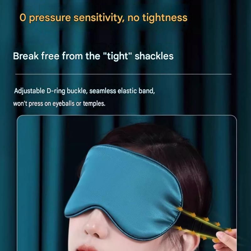 Black Spandex Sleep Eye Mask - 360 Degree Blackout, Zero Pressure Fit, Adjustable Strap, Includes Storage Bag and Earplugs for Travel and Napping โ image 6
