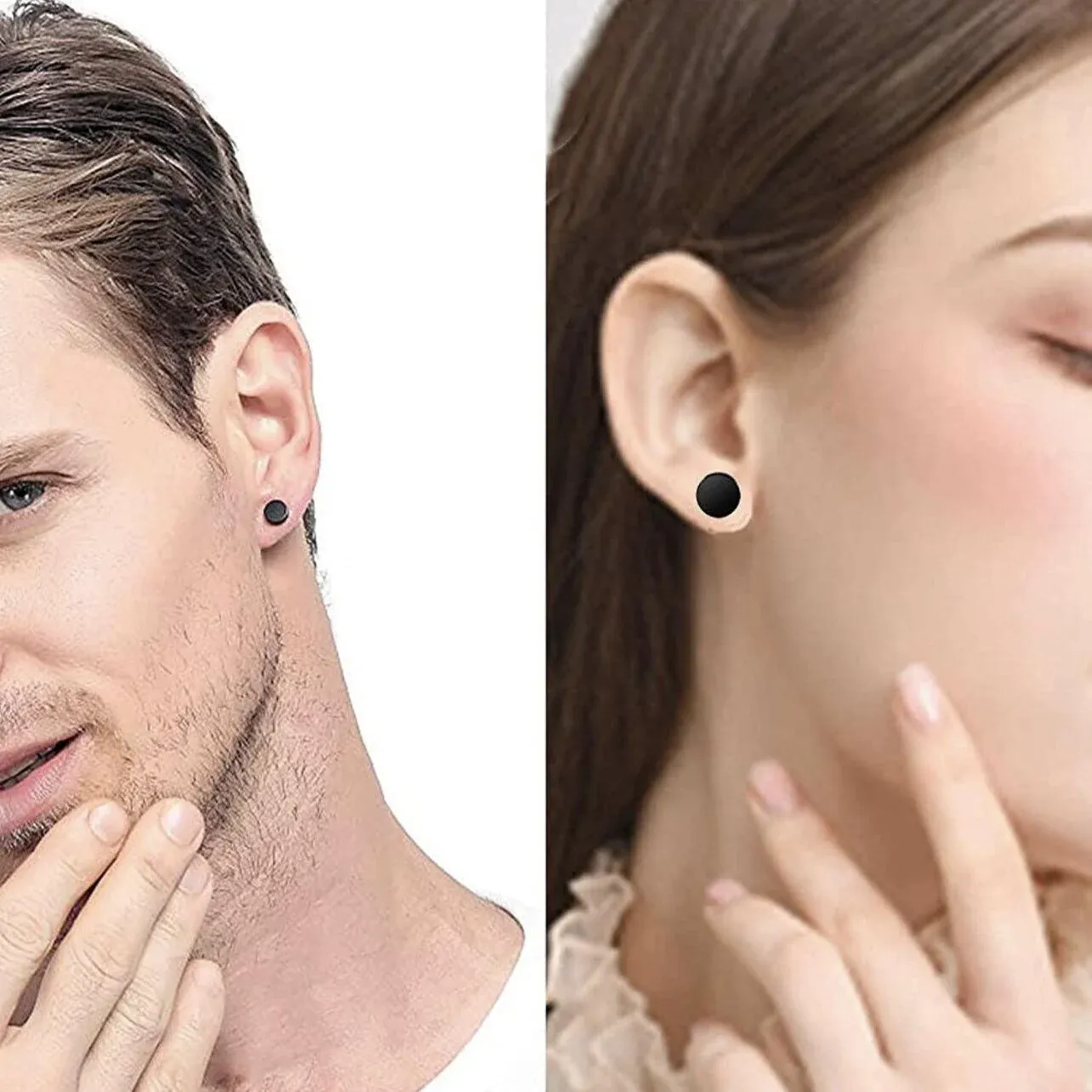 Pair Black Flat Round Barbell Plug Stud Earrings Stainless Steel Mens Gym 4-12Mm - 8mm โ image 3