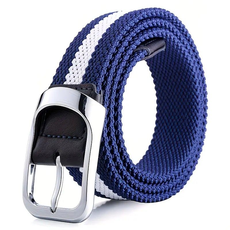Three-Color Braided Golf Elastic Belt, Unisex, Stretchy Comfort and Versatile Matching, Top Choice for High-Quality Casual Trouser Belts(Black+white+gray) — image 3