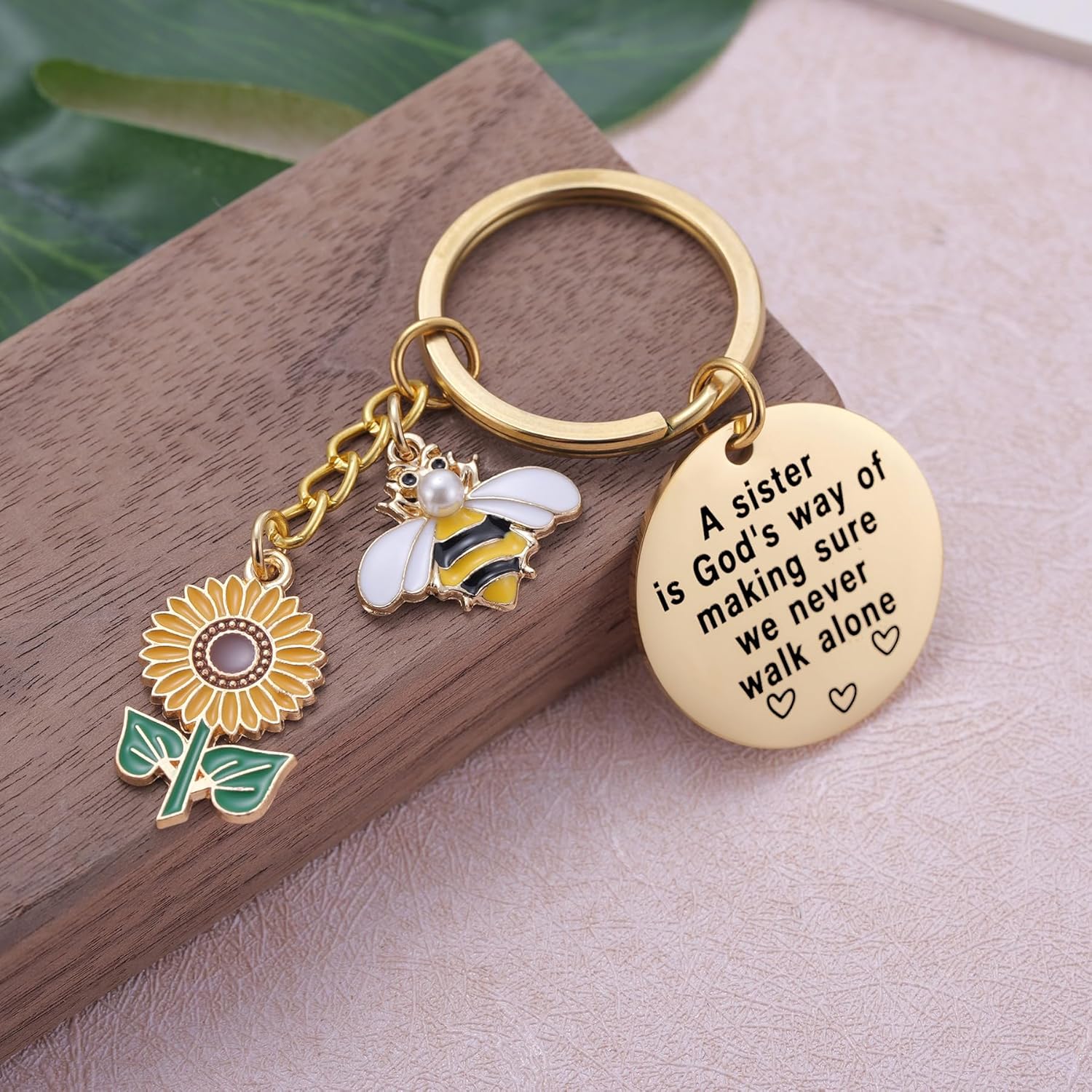 Sunflower Keychain for Women Inspirational Christmas Birthday Graduation Jewelry Gifts for Mom Daughter Wife Friend Sister — image 3