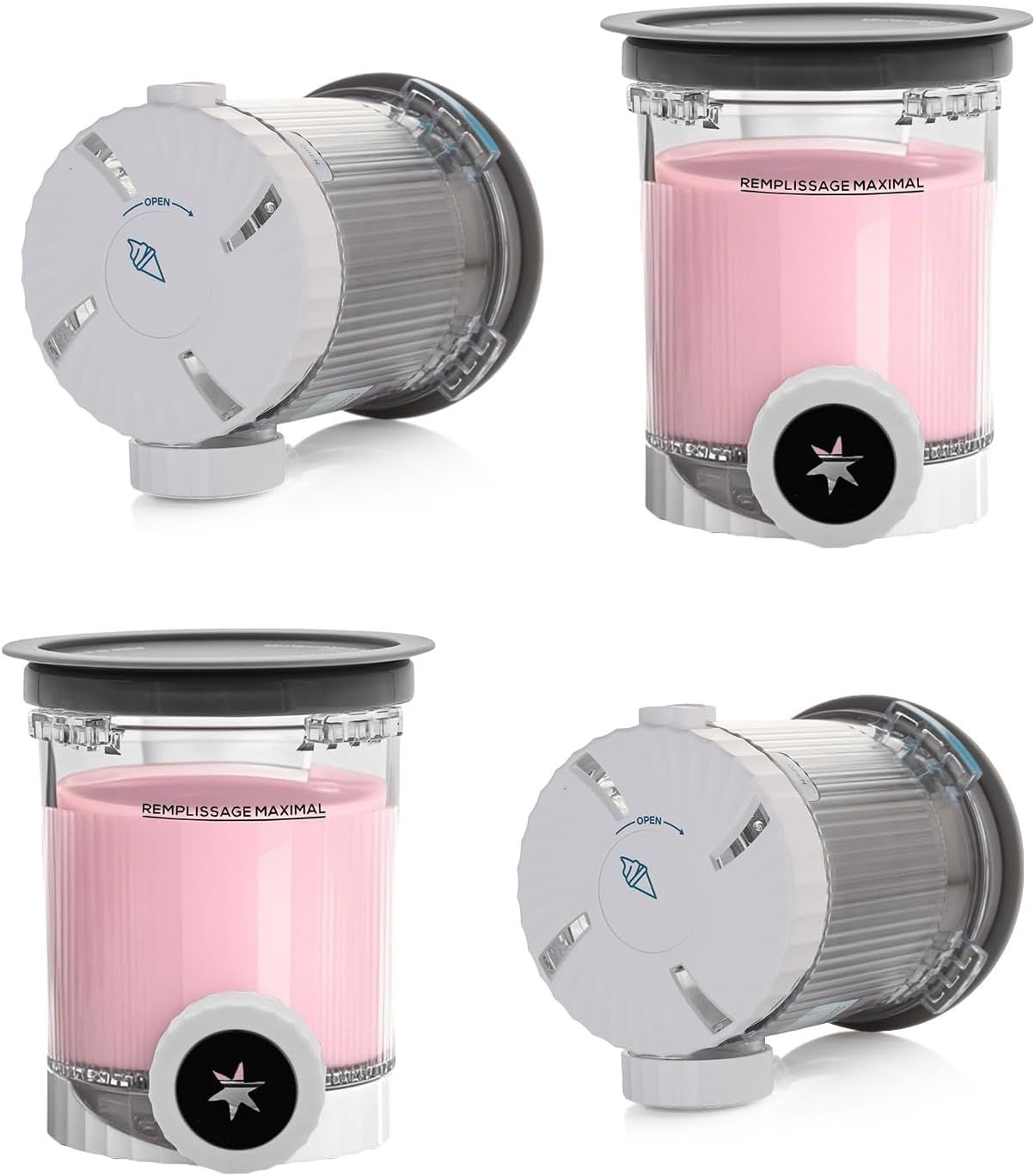 4 Pack creami swirl pints and Lids,NC700 Makers Containers Cups creami accessories ,Compatible with Swirl Ice Cream & Soft Serve Makers