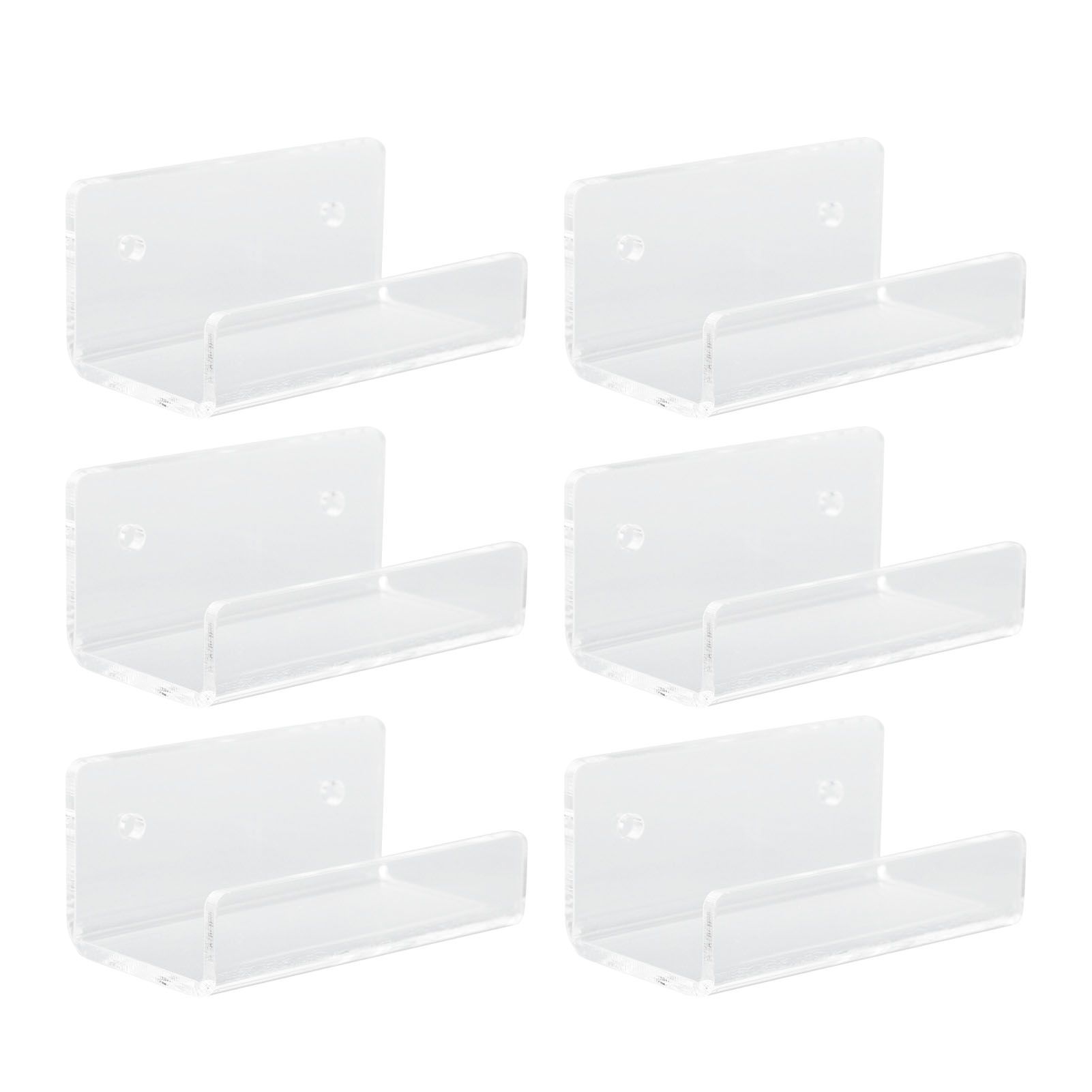 6Pcs Wall Mount Vinyl Record Shelf Clear Acrylic Record CD Storage Rack Floating Wall Shelves for Bathroom Bedroom Living Room Kitchen โ image 3