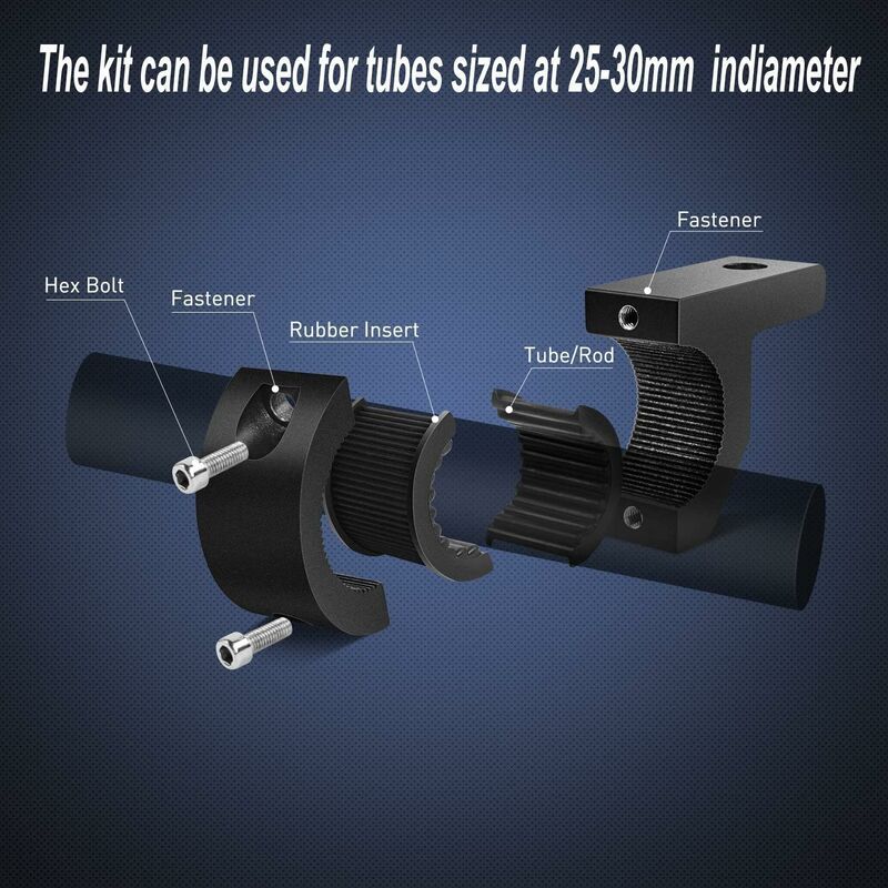 2pcs 19-30mm Roof Rack Bracket LED Light Holder Roll Bar Clamps Clamp,for Roll Cage Bar for Off Road,SUV, Made of Aluminum โ image 3