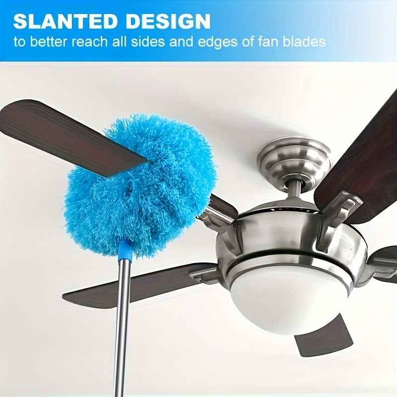 Green 4 Pack Telescopic Microfiber Duster with Extendable Stainless Steel Pole - Anti-Static Ceiling Fan Cleaning Tool for High Reach & Tight Gaps — image 2