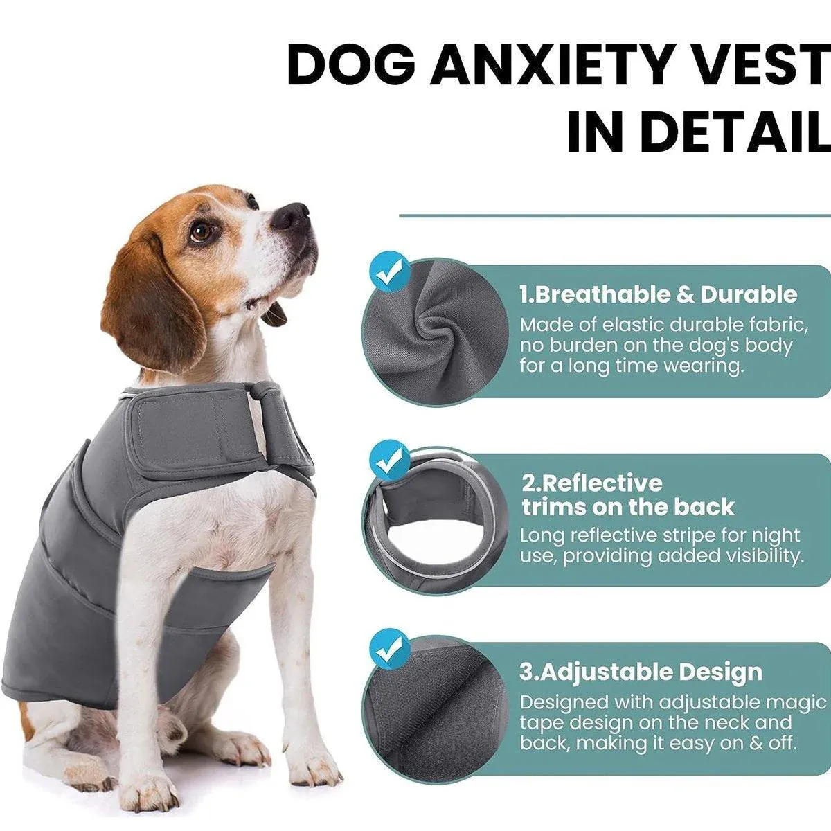 Pet Comfort Dog Relief Vest Jacket Soft Anxiety Coat for Small Medium Large Dogs - S — image 4