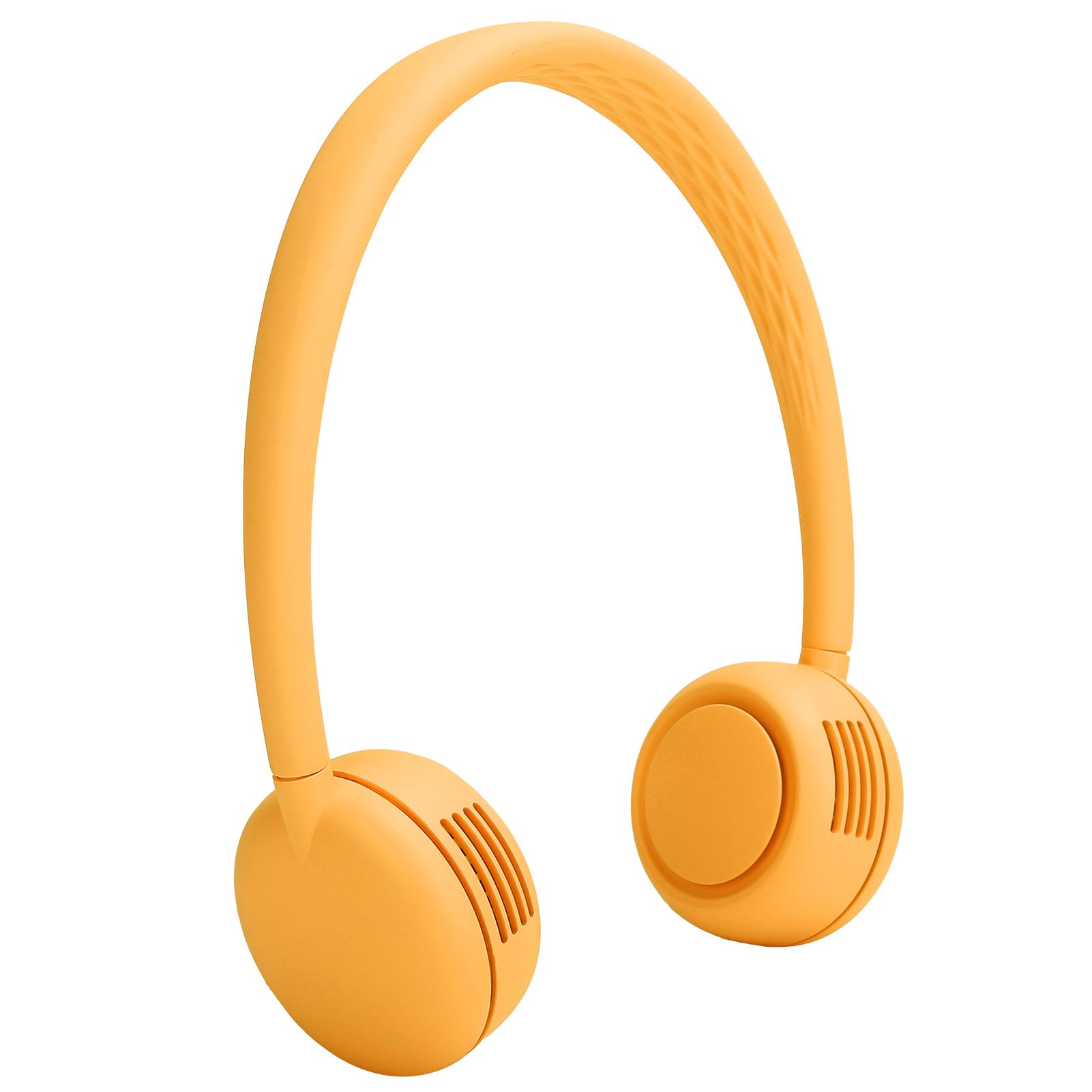 Fanless Hanging Neck Fan Adjustable USB Charging Silent Sports Fan for Home School OutdoorYellow 2000mAh — image 5