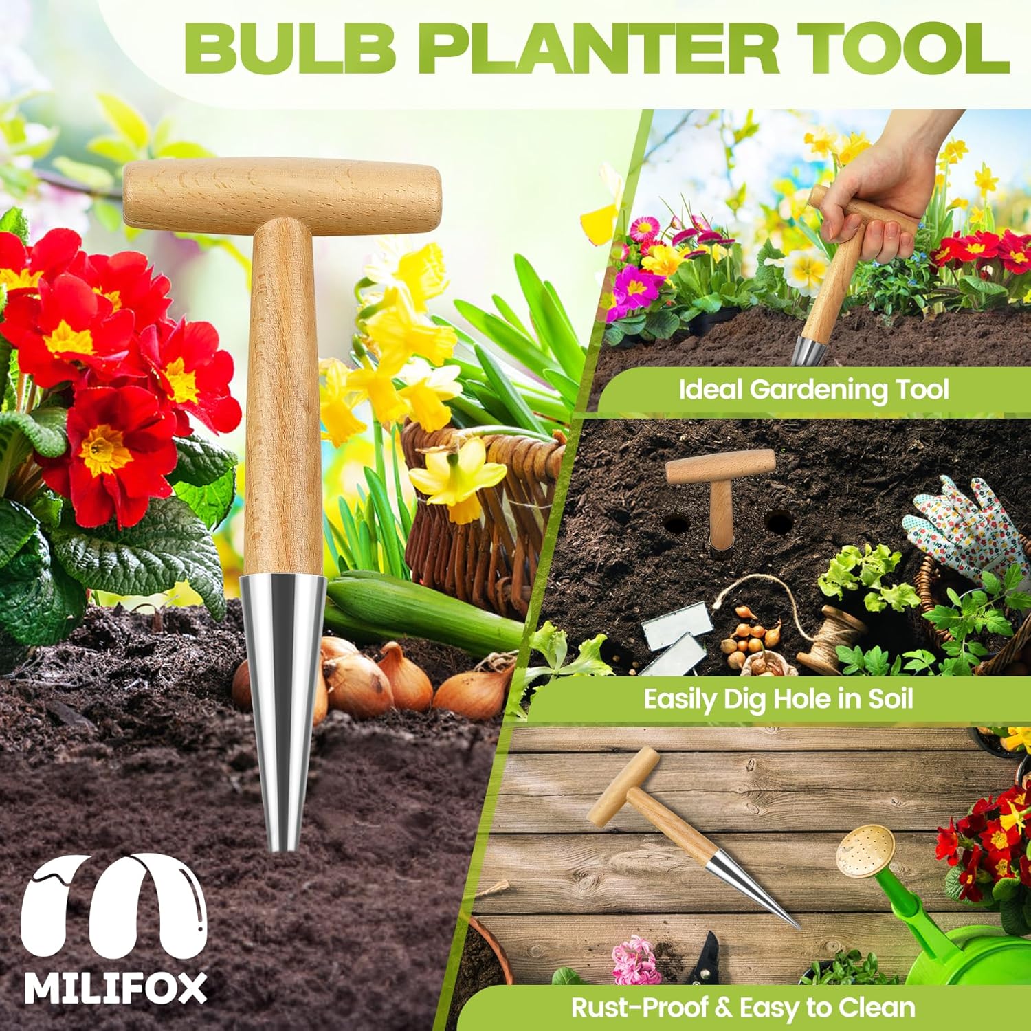 Flower bulbs, plant stakes, flower bulbs with T-grip, bulb planting aids, onion sets, garden vegetables, flowers and tulip bulbs — image 6