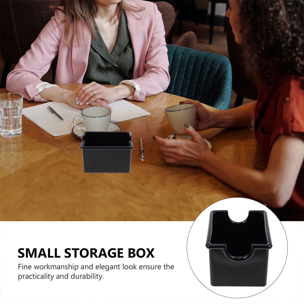 Black Acrylic Sugar Packet Organizer for Coffee Bar and Tea Bags Storage 9.5 × 5.5 × 5 Inches — image 5