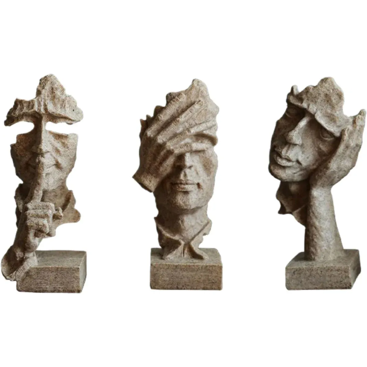 Resin Sculpture 3pcs Modern Office Desktop Art Decor Ornament Home Decoration — image 2