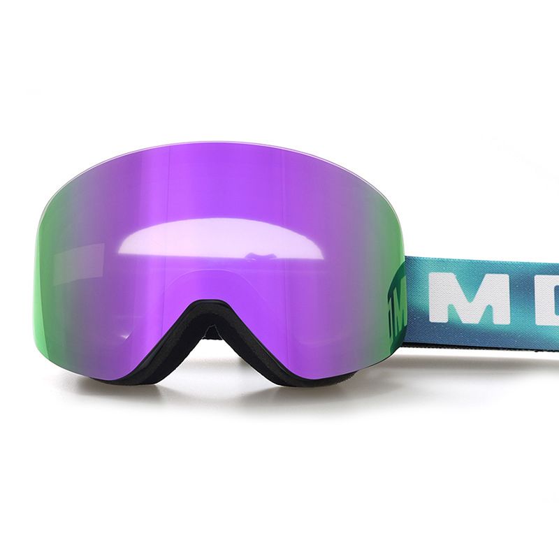 Magnetic Cylindrical Ski Goggles with UV400 Anti-Fog Dual-Lens, Impact-Resistant TPU Frame, Interchangeable Lens for Snow Sports, Includes Protective Case &