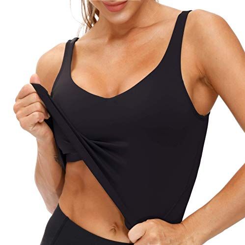 Low-Impact Active Crop Tank for Yoga, Gym, Workout, and Daily Fitness Activities, L (Black) — image 6
