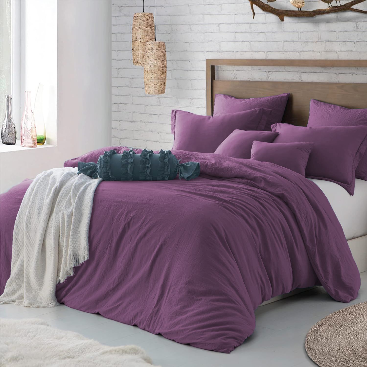 Hotel Soft Microfiber Duvet Cover Set-2000TC Quilt Cover Set & Pillowcases -1 Donna Cover Zipper Closure & 1 x Pillowcases-Breathable Bedding - Wrinkle, Fade