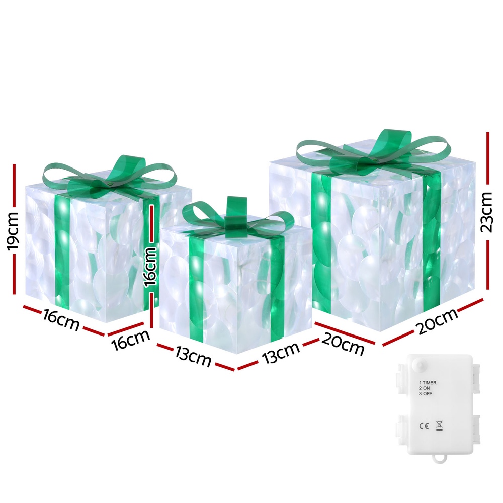 Jingle Jollys Christmas Lights 70 LED Fairy Light Gift Box 3pcs Decorations Set โ image 2