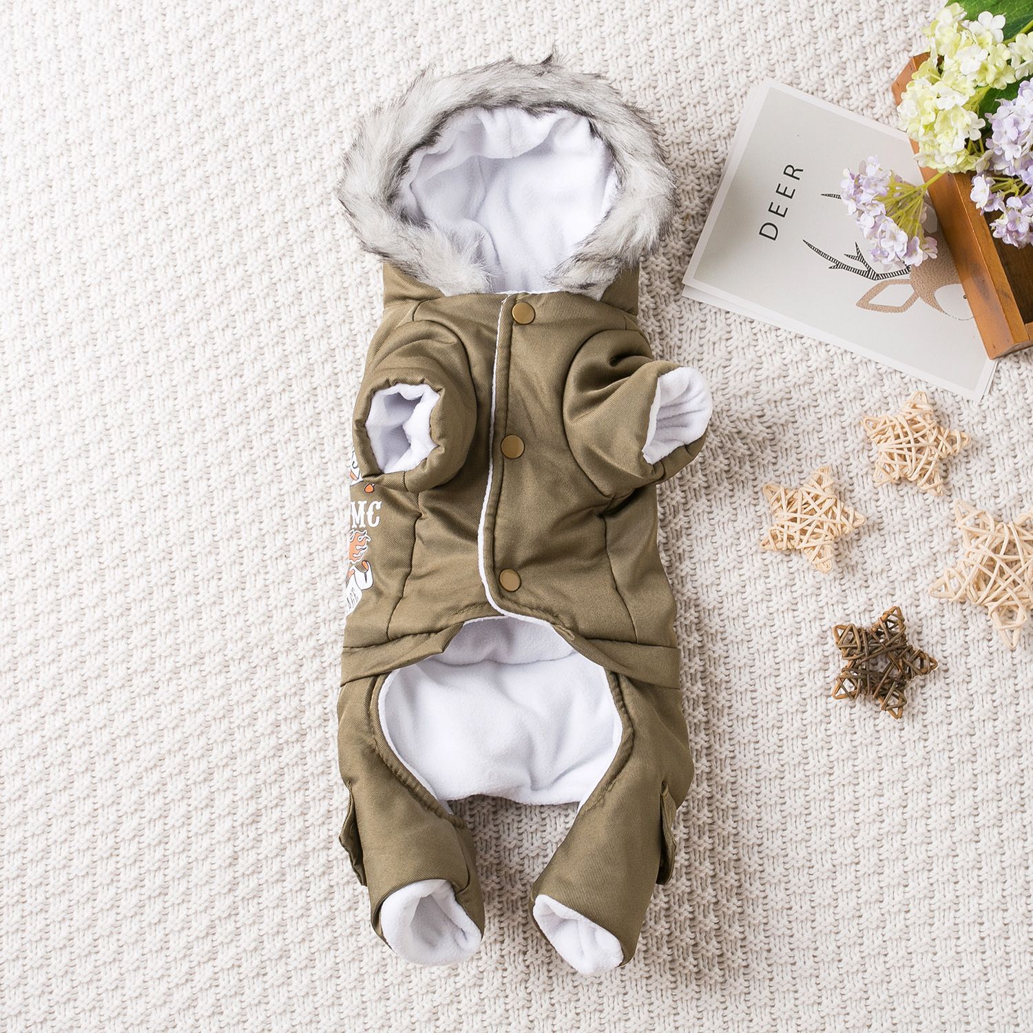 Qi Pet Dog Clothes Thickened Four Legged Warm Locomotive hand khakis — image 5