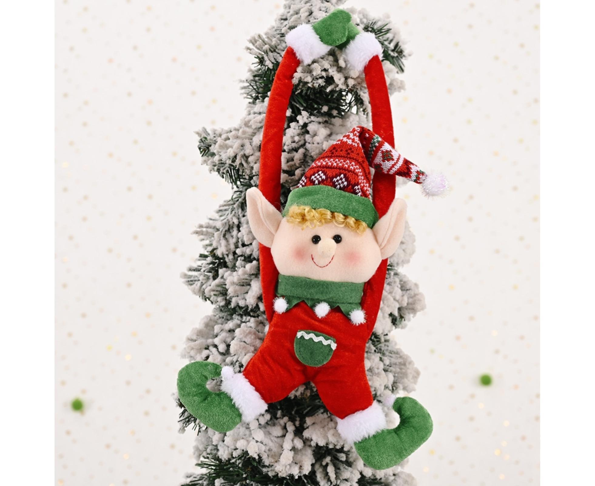 Cartoon Curtain Buckle Door Handle Pendant Holiday Decor Christmas Ornament Gift-Green — image 4