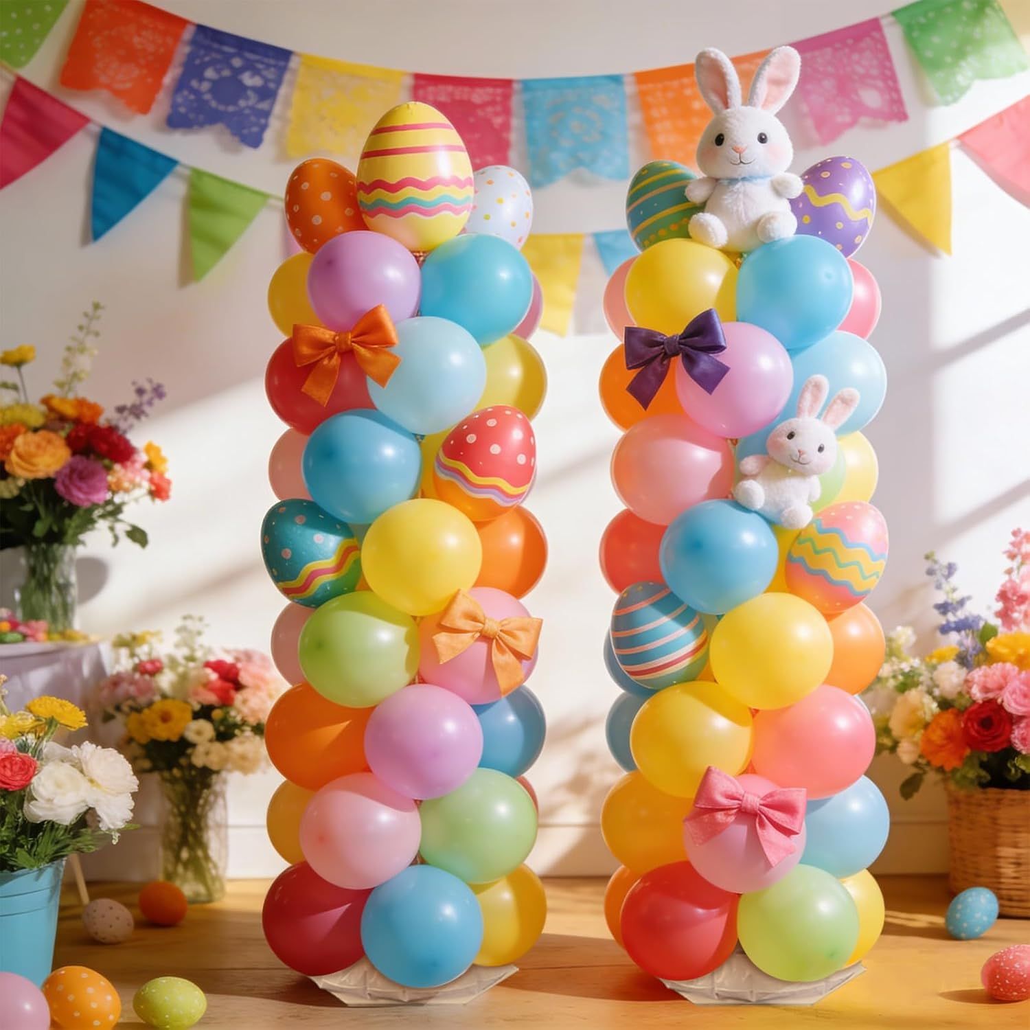 2Pcs Adjustable Metal Balloon Column Stand Kit with Water Base for Birthday Wedding Party Decoration, Reusable Telescopic Pole Set for DIY Balloon Garland Arch — image 4