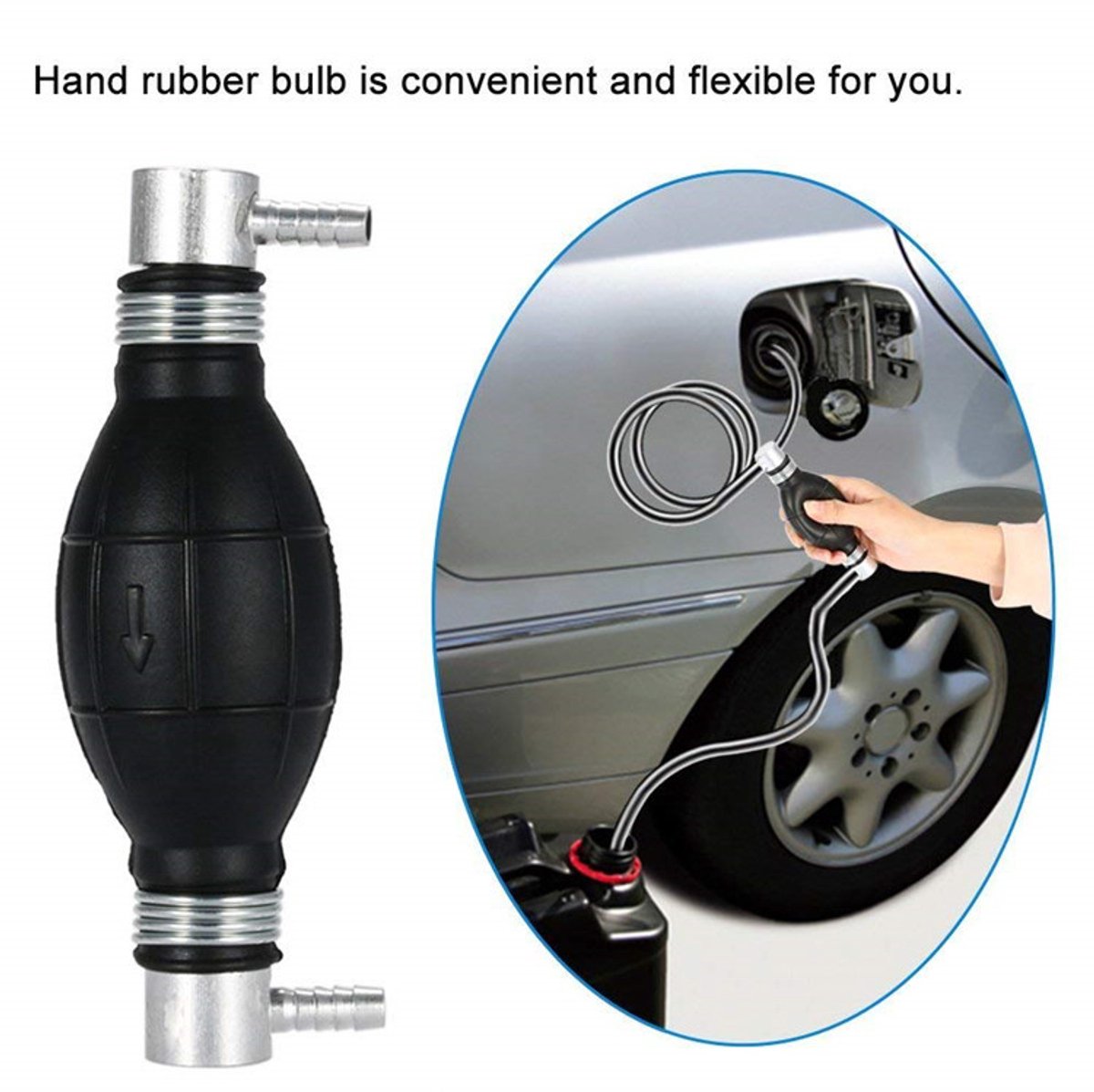 Siphon pump - Hand pump - Oil pump - Siphon pump - Fuel - One-way valve - For boat engine, camper, tractor, motorhome - Black - No hose — image 4
