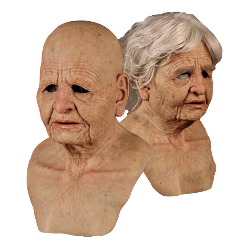 Halloween Latex Face Cover Novelty Old Man Horror Heagear for Masquerade Party โ image 3