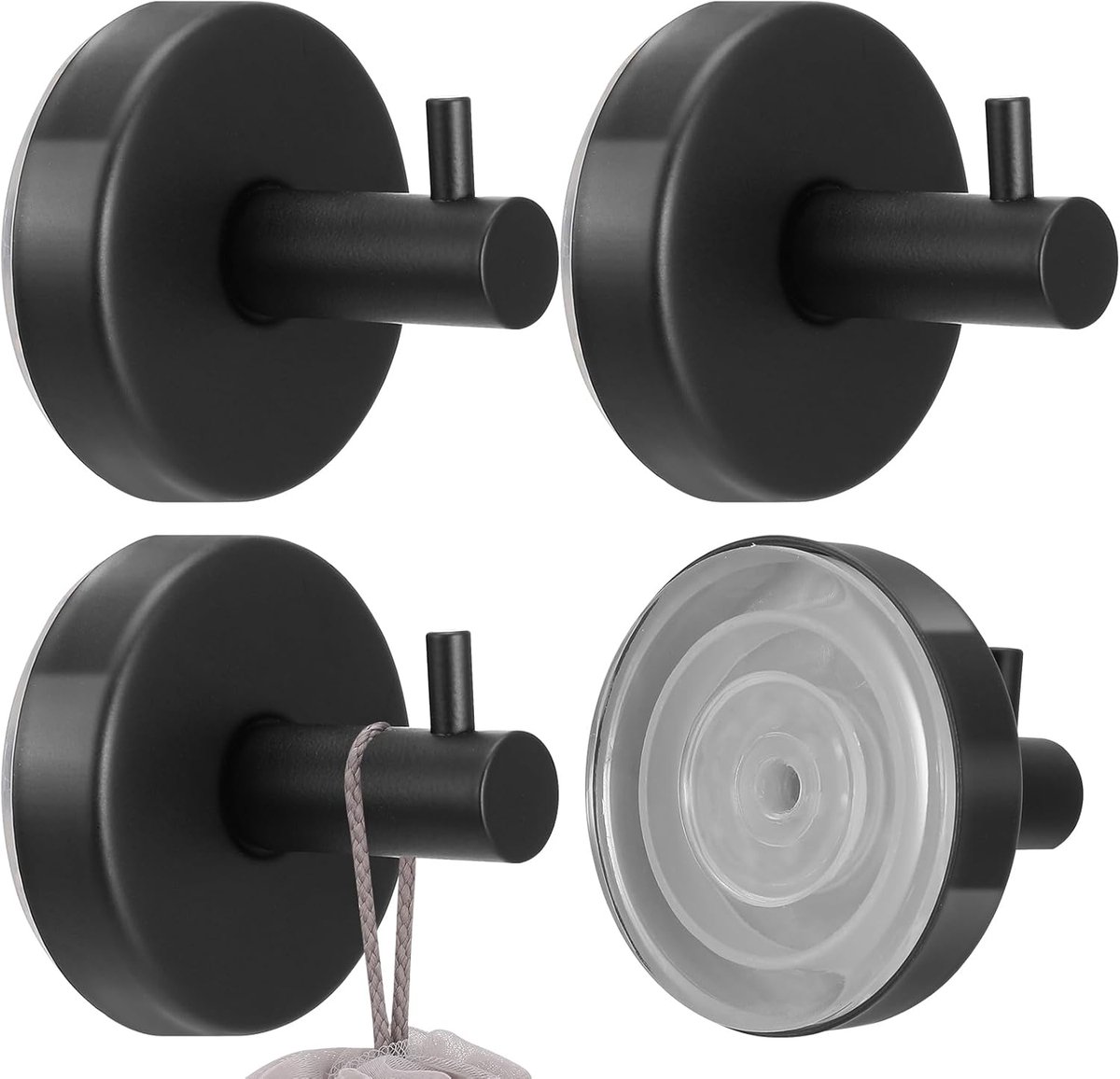 4 pieces - 6*6*5.5 cm - Suction cup hooks - Hooks with vacuum suction cup - towel hooks without drilling - waterproof - suction cup hook for shower, bathroom