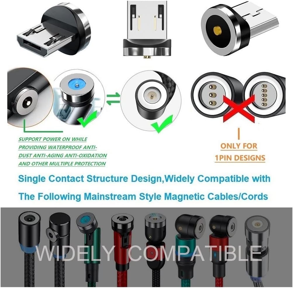 Magnetic Charging Series (Micro Tips) 10pcs,Just Micro USB Tips Without USB Cable Cords,Compatible for MicroAndriod SmartSeries — image 2