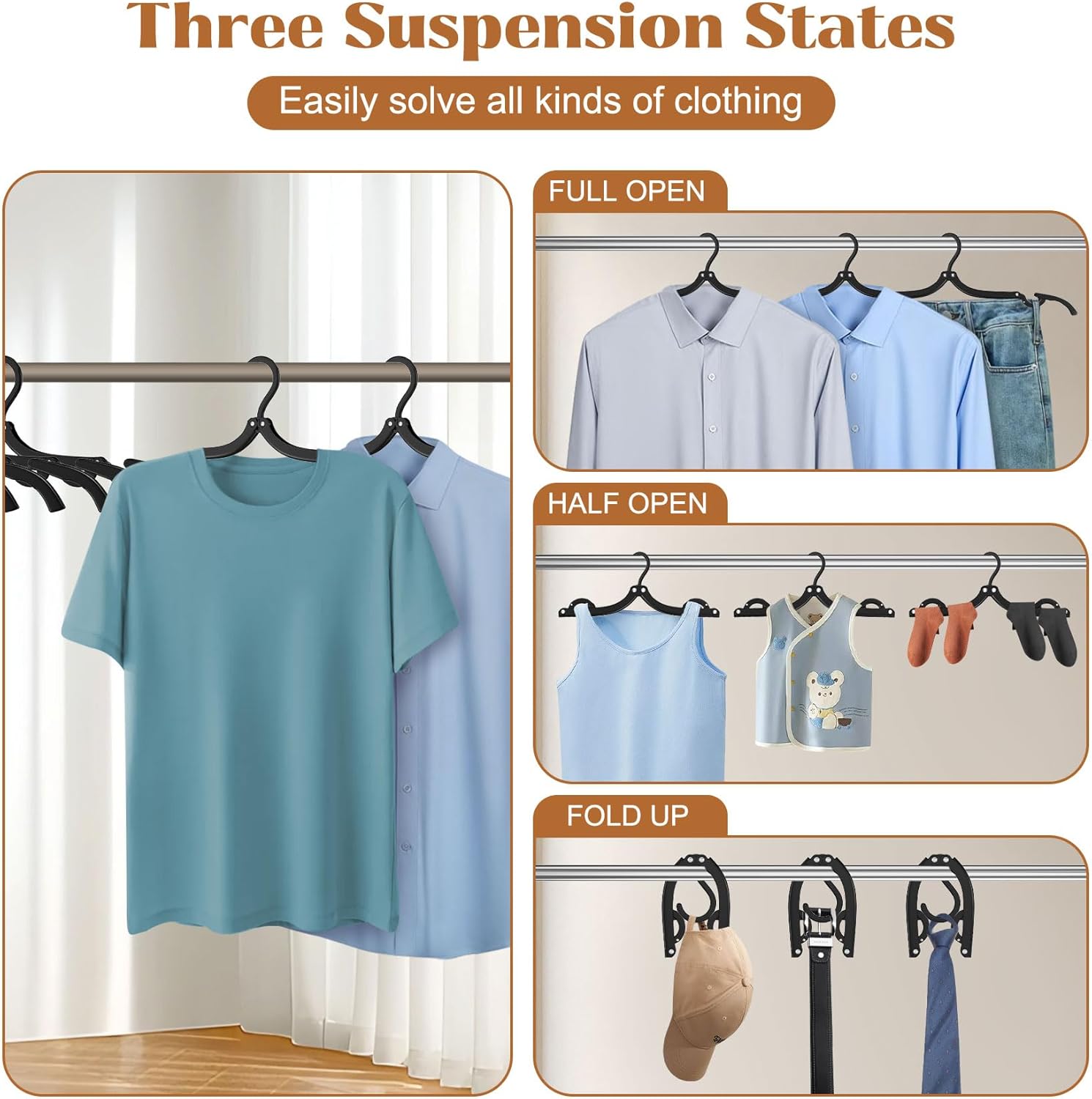 12 Pcs Portable Travel Hangers for Cruise Ship Essentials 2026, Plastic Folding Foldable Hangers Clothes Drying Rack Travel Accessories for Suitcase, RV — image 3