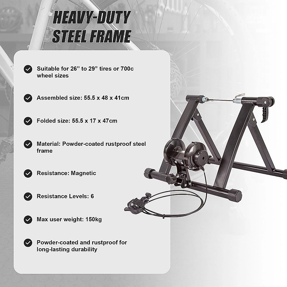 Indoor Bicycle Trainer – Magnetic Stationary Bike Stand for Home Fitness Workouts — image 4