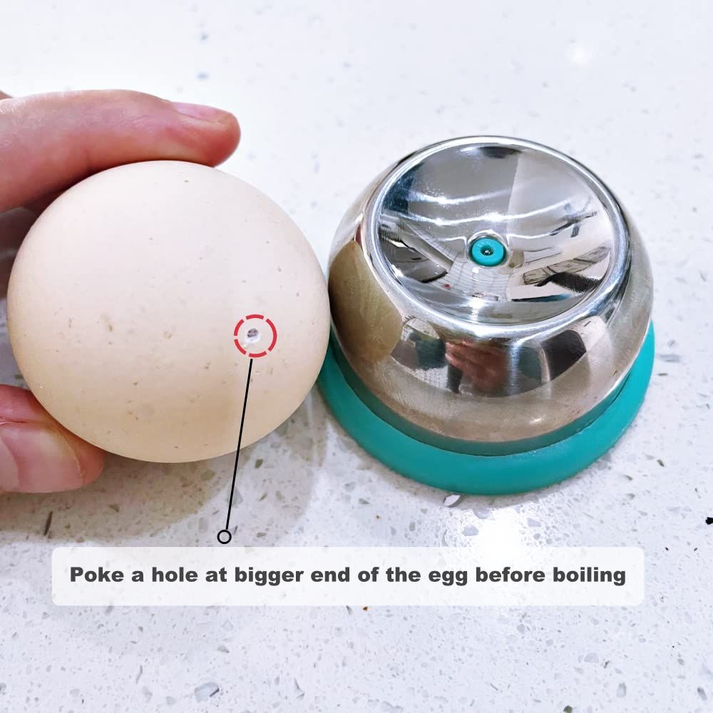 Stainless Steel Egg Piercer With Sturdy Base, Egg Hole Puncher to Get Good Hard Boiled Eggs, 2 Pcs — image 4