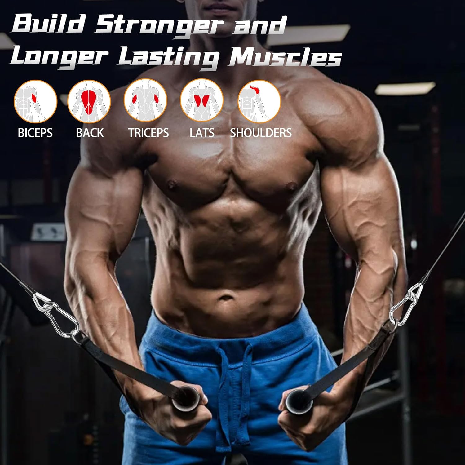 Cable Attachments for Gym, 2PCS Gym Cable Extension Compatible with Gym Accessories, Gym Cable Machine for LAT/Tricep Pull Down, Leg Extensions Machine โ image 4