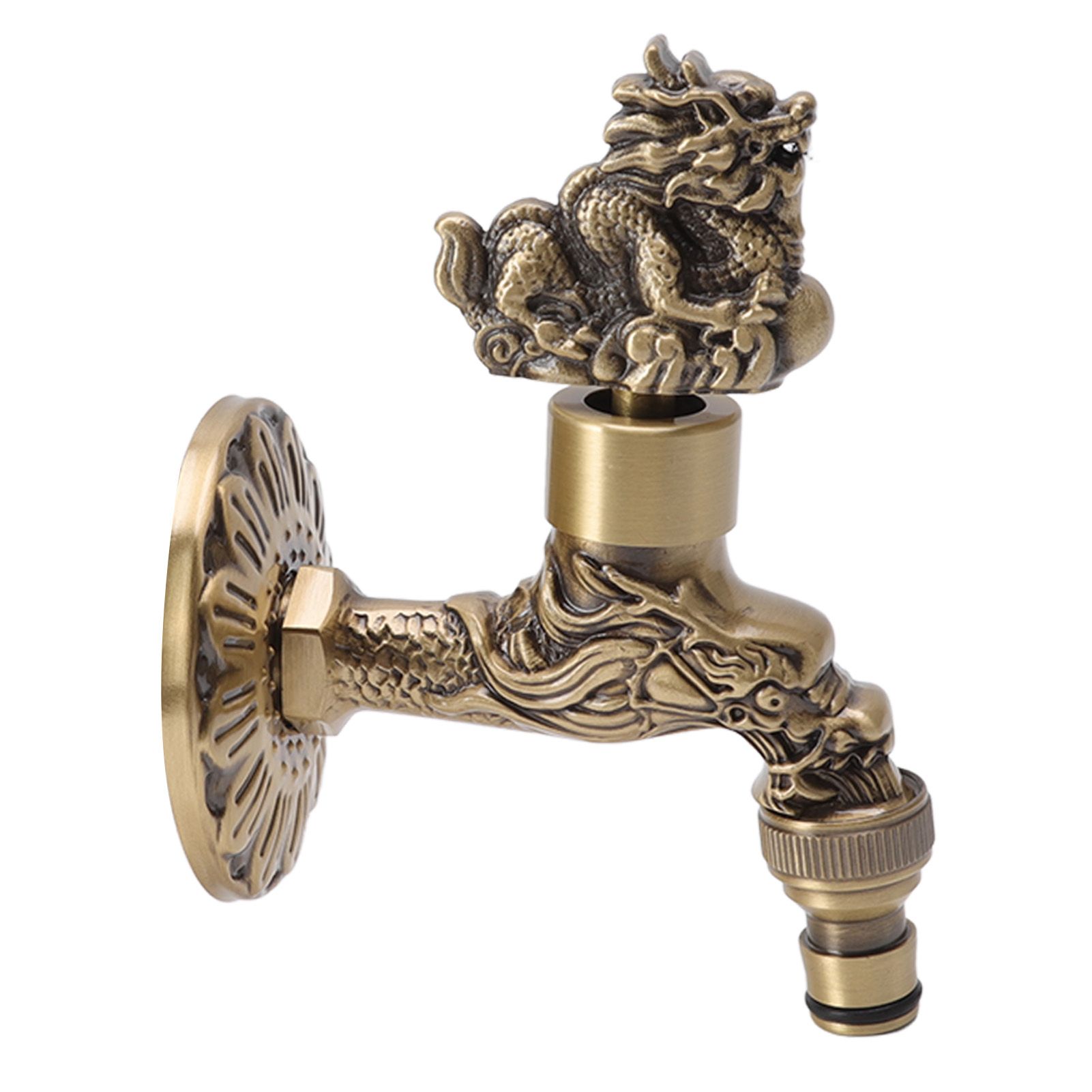 Water Faucet Copper Tap G1/2 Female Thread Home Decoration for Sink Basin Bathroom Kylin and Dragon Pattern — image 5
