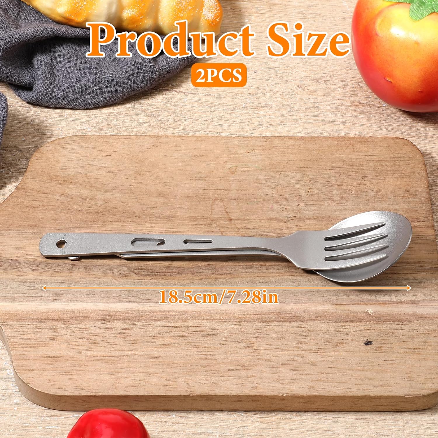 Titanium Spork Titanium Fork Spoon Set Camping Utensils, Ultralight Backpacking Utensils, Travel Cutlery Set, Heat-Resistant & Rustproof, Hiking