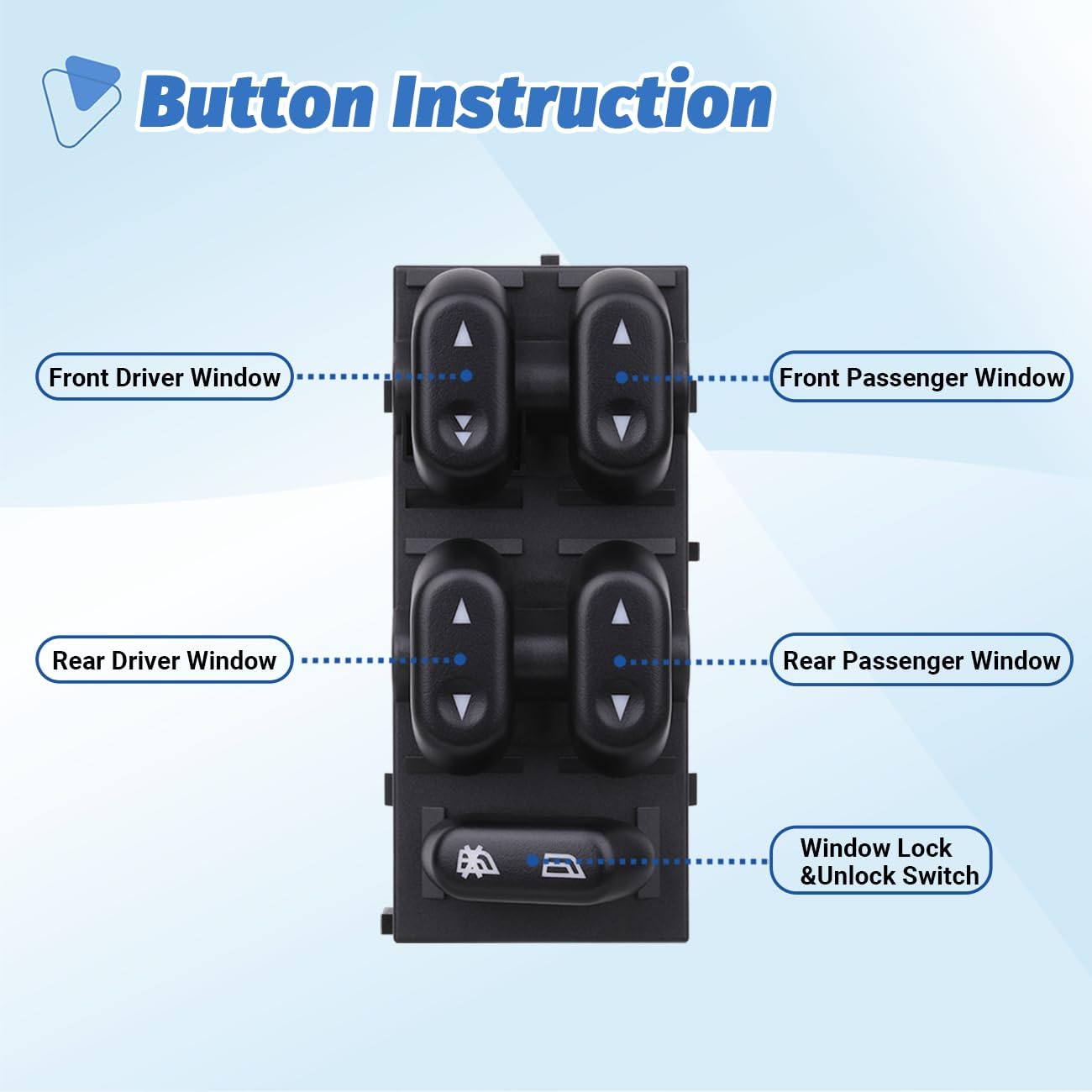 Power Window Control Switch Master Door Button Compatible with 2003-2008 Ford Crown Victoria/F150/Expedition, 06-08 Lincoln Mark LT, 03-08 Mercury Grand — image 3