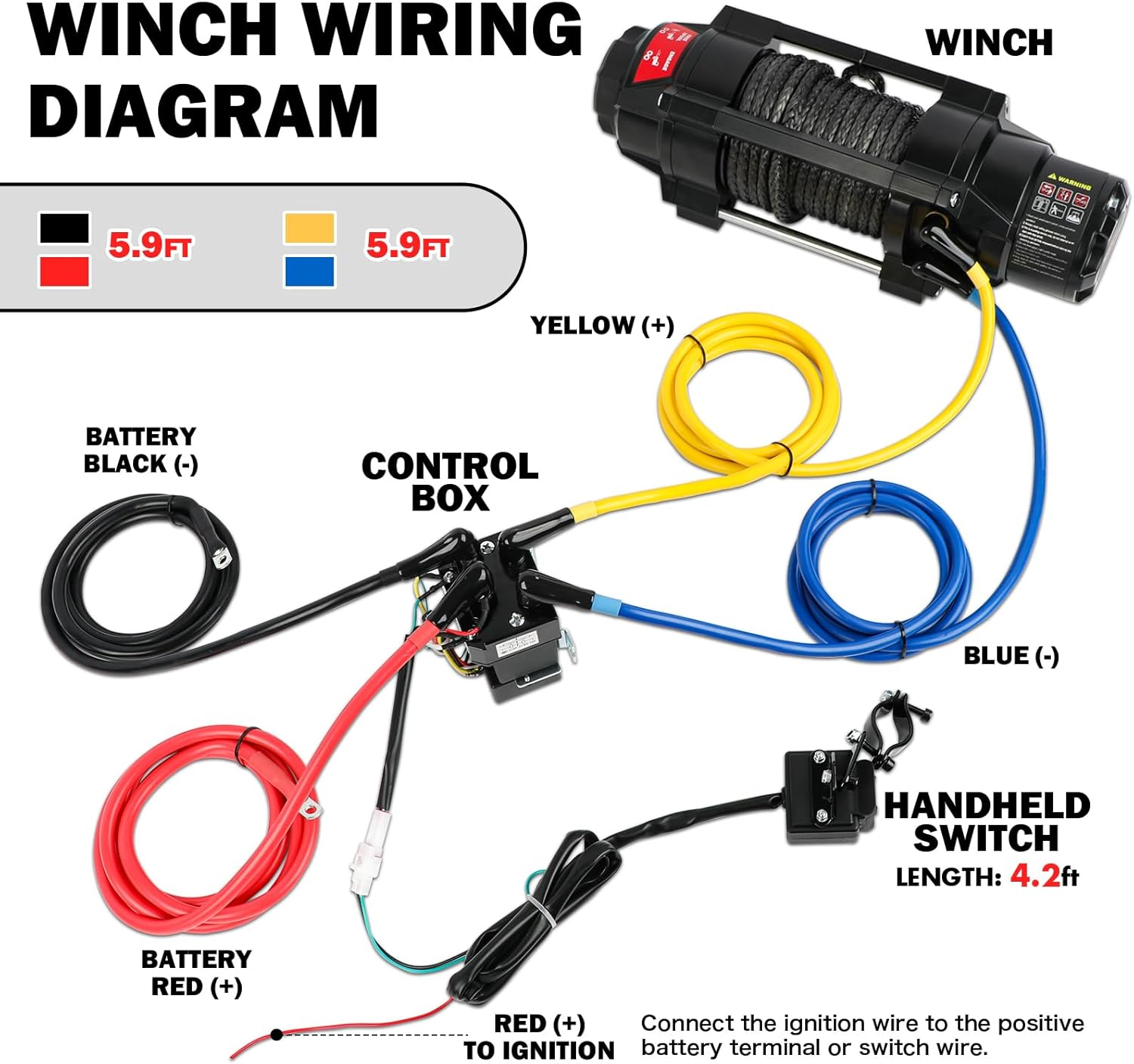 X-BULL 6000lbs Electric Winch 12V Synthetic Rope Towing Trailer ATV UTV BOAT Upgraded version โ image 3