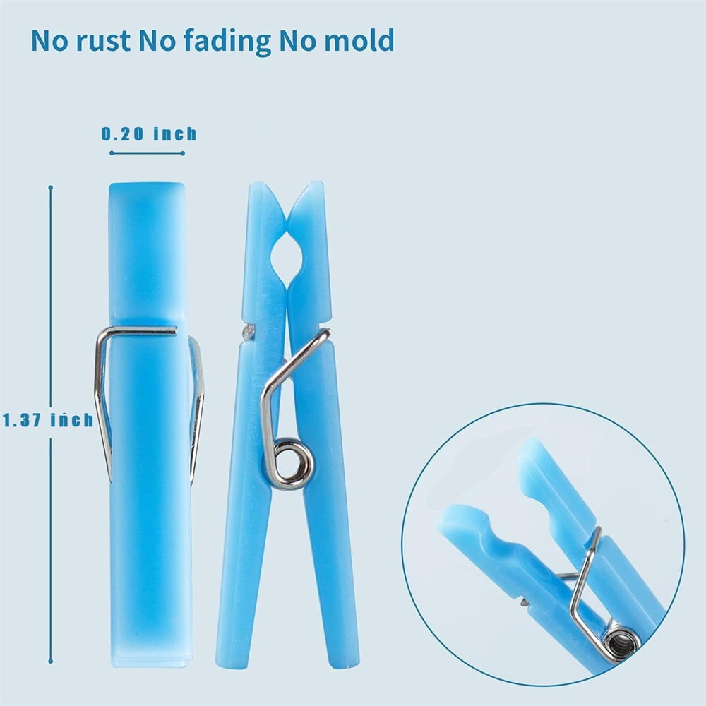 100Pcs Blue Clothes Pins for Baby Shower Game Mini Premium Plastic Clothespins Small Baby Shower Decorations for Party Gender Reveal Game DIY Blue — image 2
