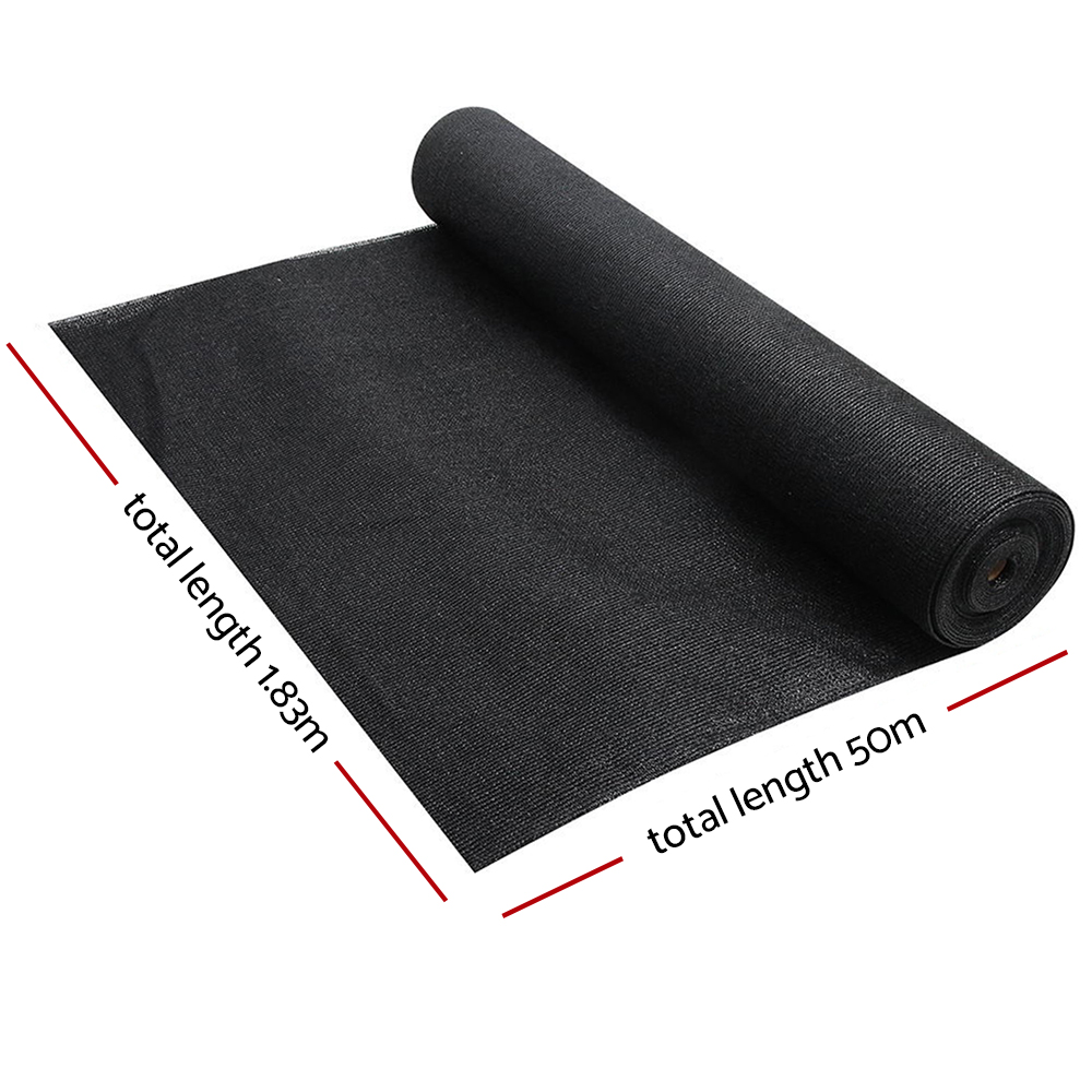 Instahut 50% Shade Cloth 1.83x50m Shadecloth Sail Heavy Duty Black โ image 2