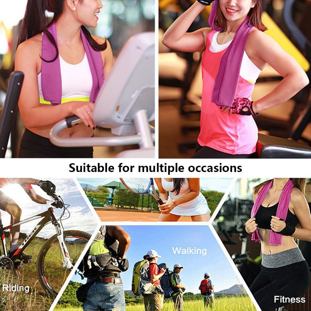 1 Pack Sports Towel with Silicone Storage Bag and Carabiner Clip, Quick Dry Stay Cool Chilly Towel for Yoga Running — image 5
