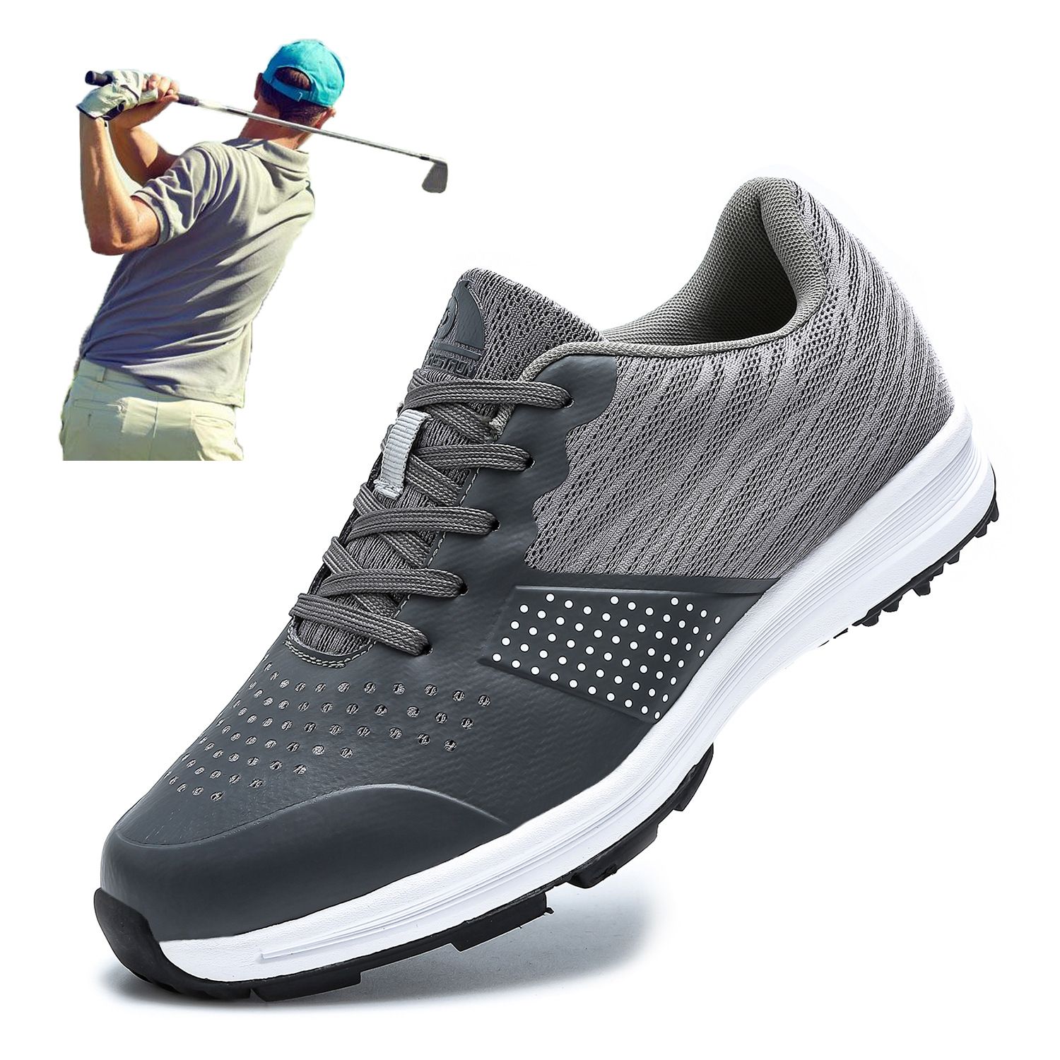 Thestron Waterproof Golf Shoes Men Training gray green US 8-EUR 41 โ image 6