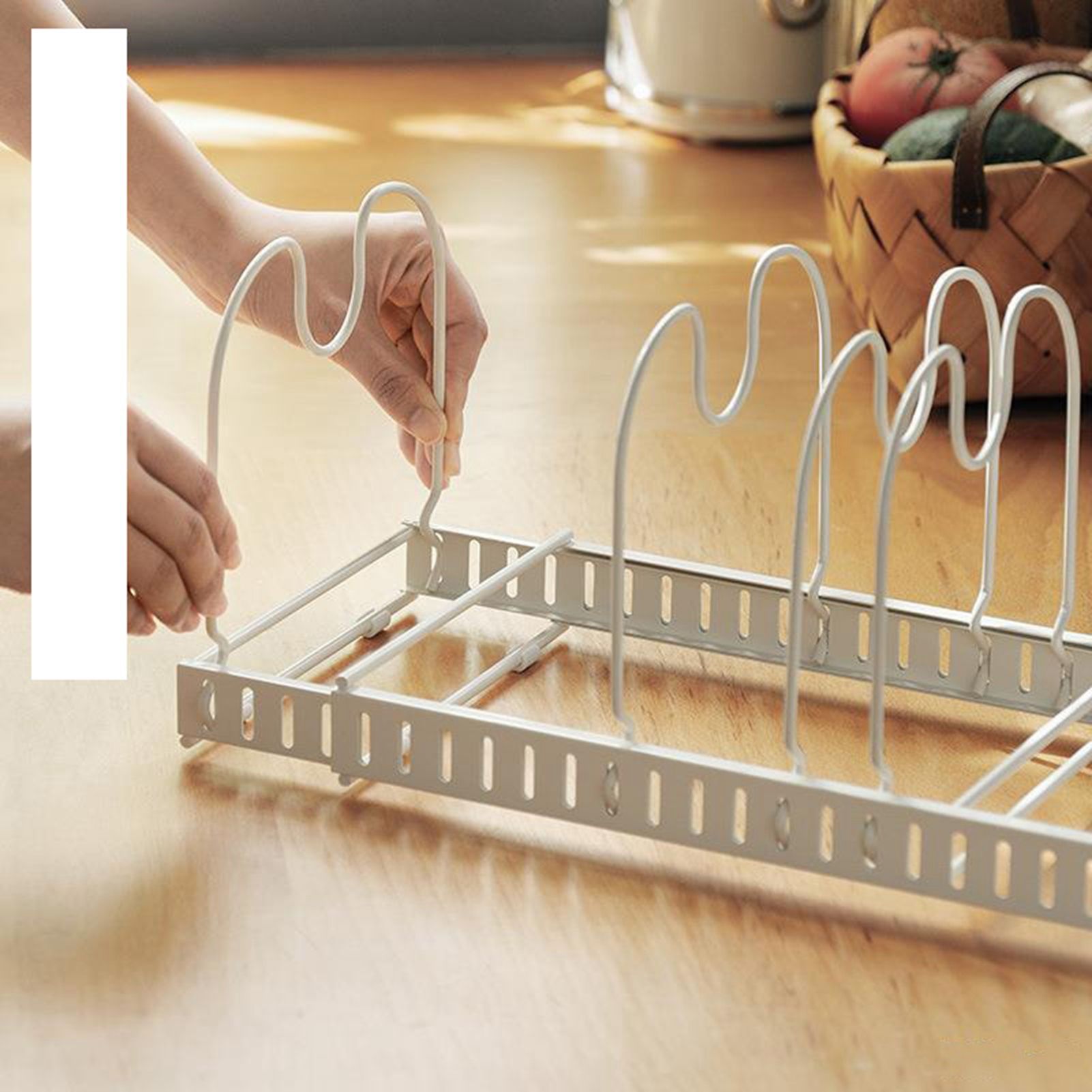 Pot Lid Rack Iron Retractable Pot Lid Organizer Holder for Multiple Cookware Universal Black โ image 3