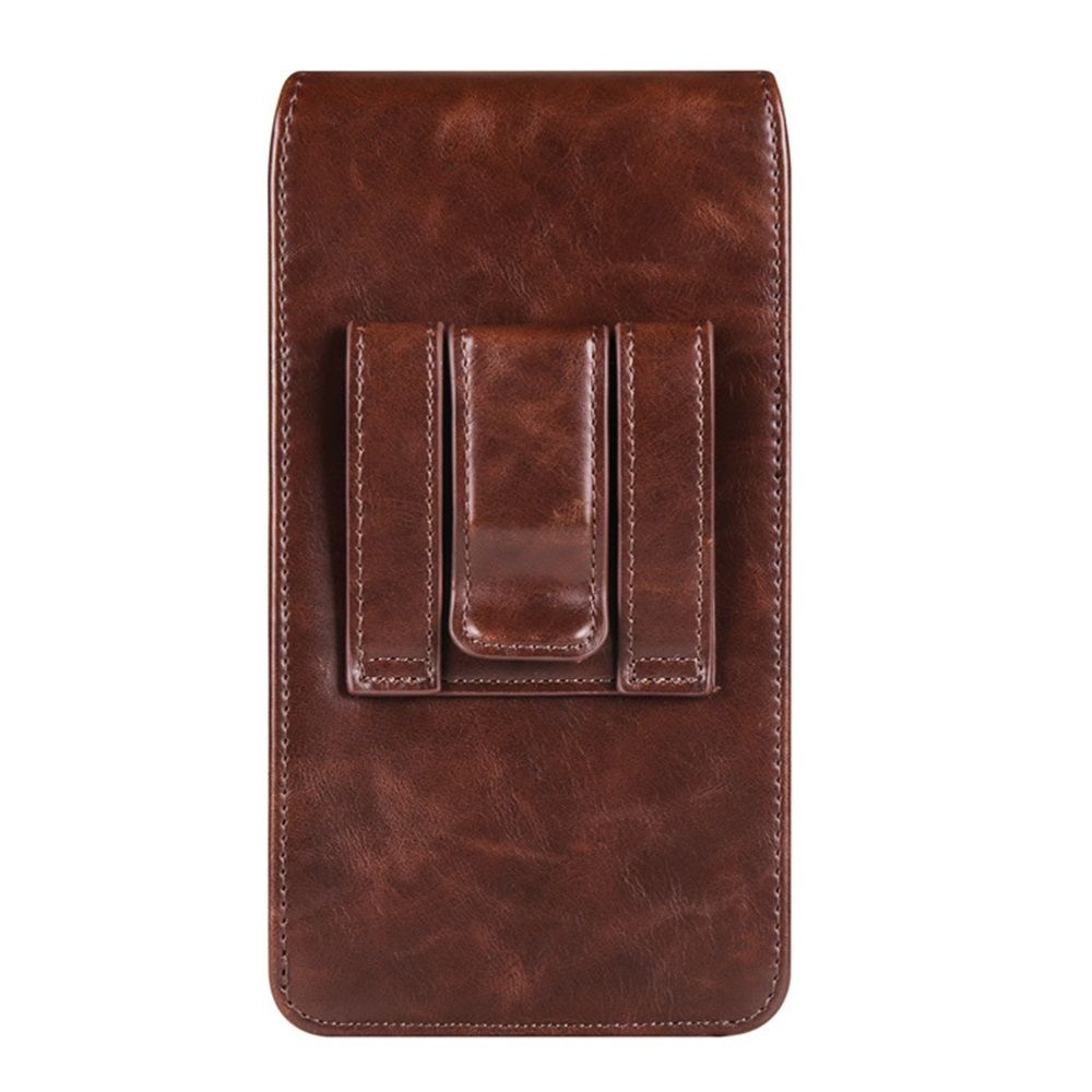 Leather Belt Clip Phone Case Men Waist Bag Holder Holster Pouch Mobile Phone Waist Bag for Mens(Coffee) — image 4