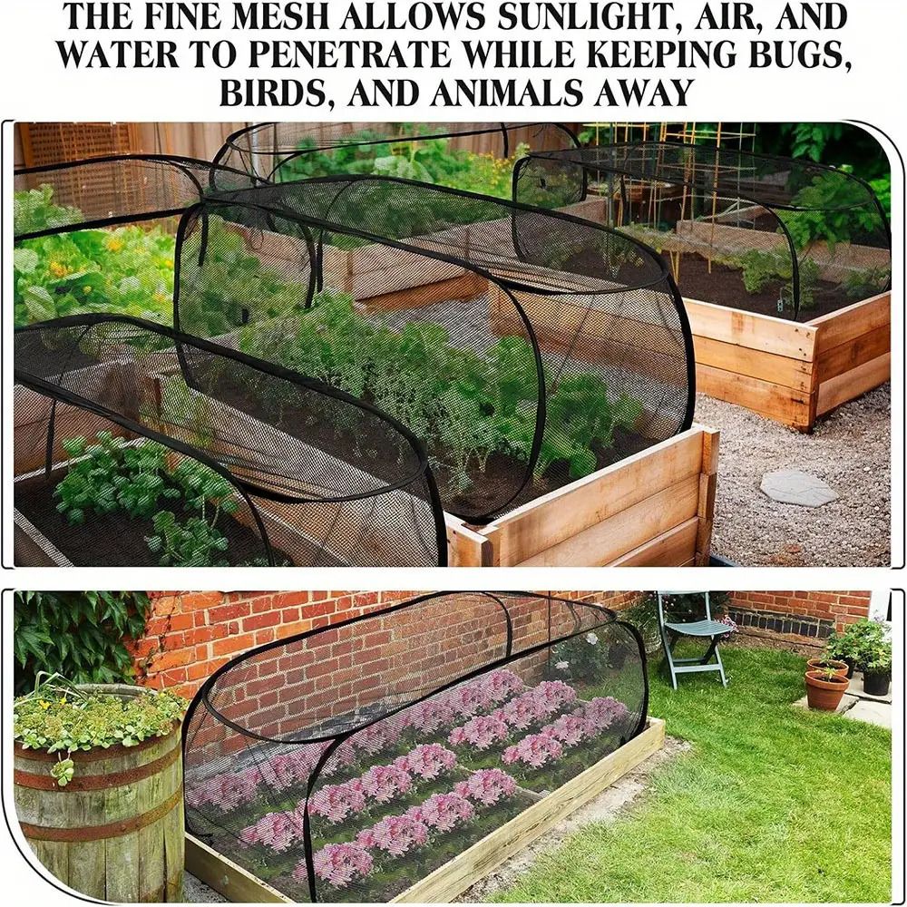 Foldable Pop-Up Mesh Plant Greenhouse Cover with 4 Ground Stakes, Durable Animal & Insect Barrier Netting for Fruits & Seedlings 904535cm 1pc — image 2