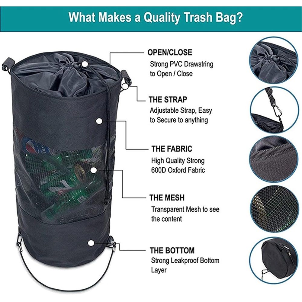 2 Pack Boat Trash Bag, Portable Trash Mesh Bags, Boats Trash Can Boat Garbage Container Boat Accessories for Boat Kayak Camper Fishing Cabin Storage Men Women โ image 4