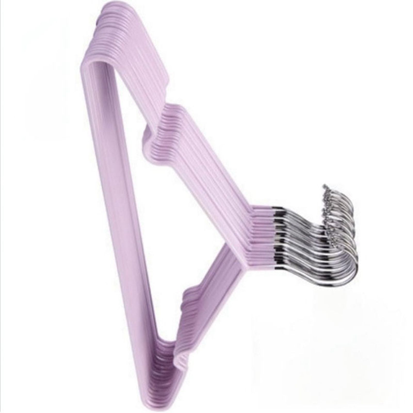 Clothes Hangers Prevent Slip Space Saving Heavy Duty Dry Wet Thick Clothes Hangers for Home Dormitory Purple — image 3