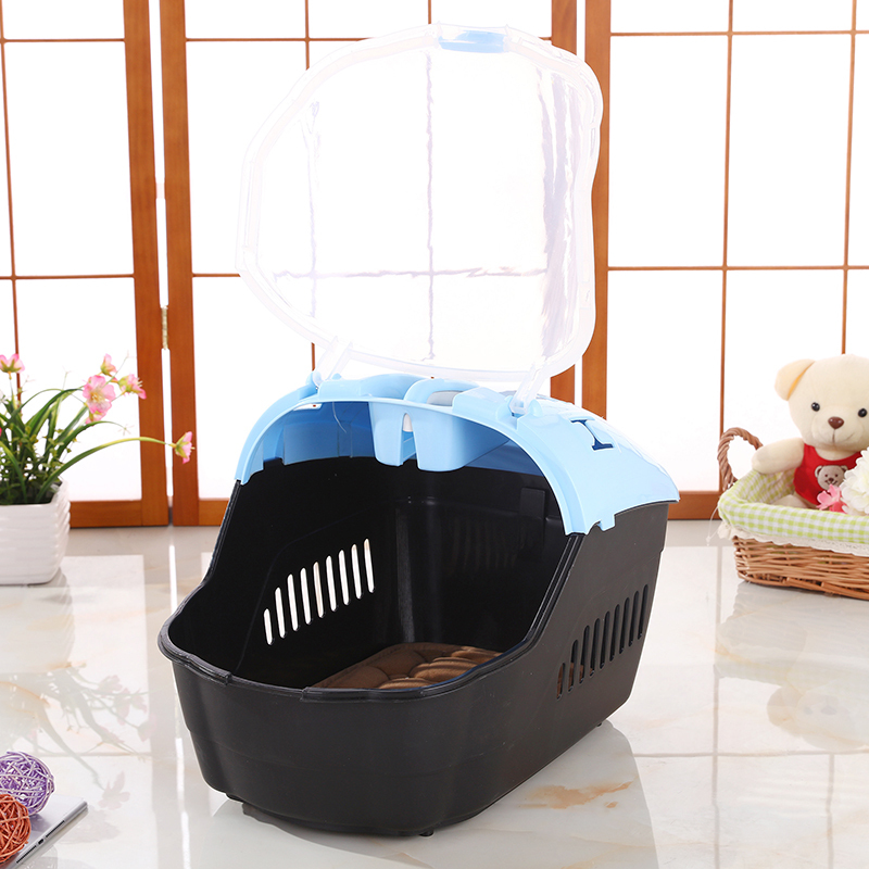 YES4PETS Small Portable Travel Dog Cat Crate Pet Carrier Cage Comfort With Mat-Blue โ image 2