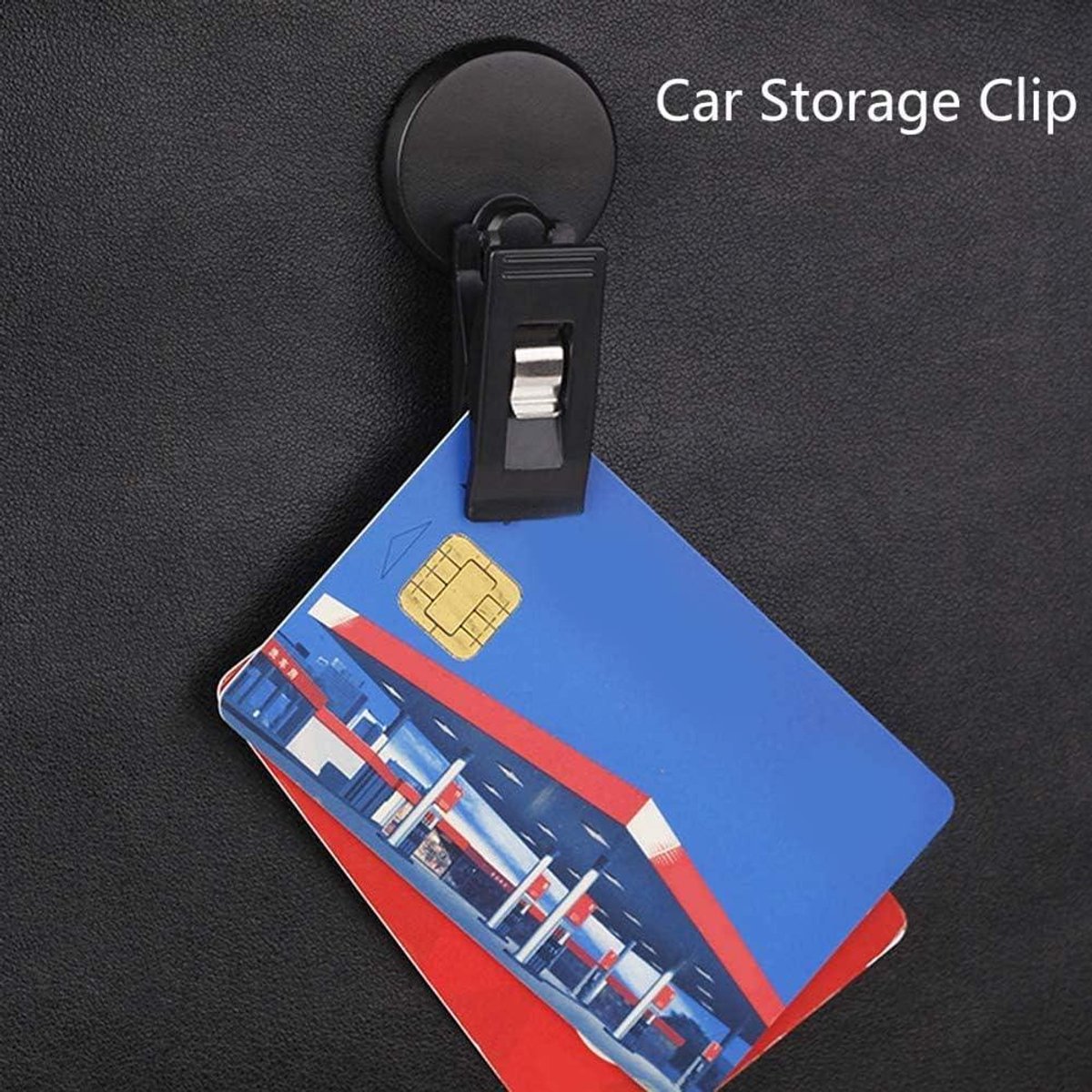 Set of 2 car windshield parking ticket holders - clip-on memo holder for cars, vans and caravans - self-adhesive ticket clips — image 2