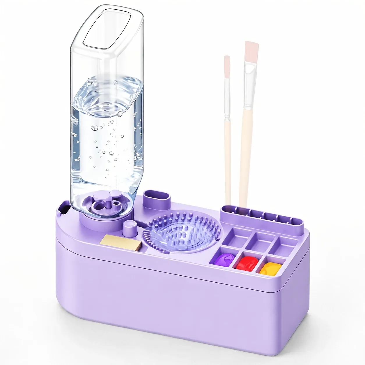 Multi-Functional All-in-One Brush Washer & Storage Box β 450ml Leak-Proof Cleaning Cup + Palette + Brush Slots, Portable & Drop-Resistant. A Must-Have for