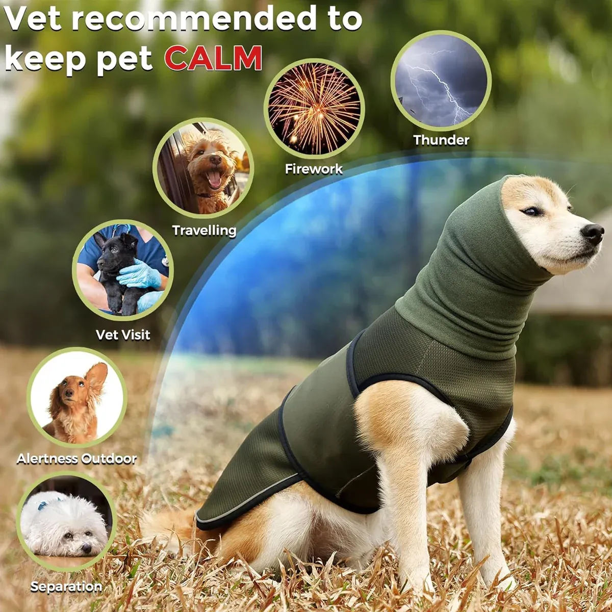 Calming Dog Vest for Stress Relief Travel Thunder Wrap Jacket for Medium Large Dogs - XS — image 6
