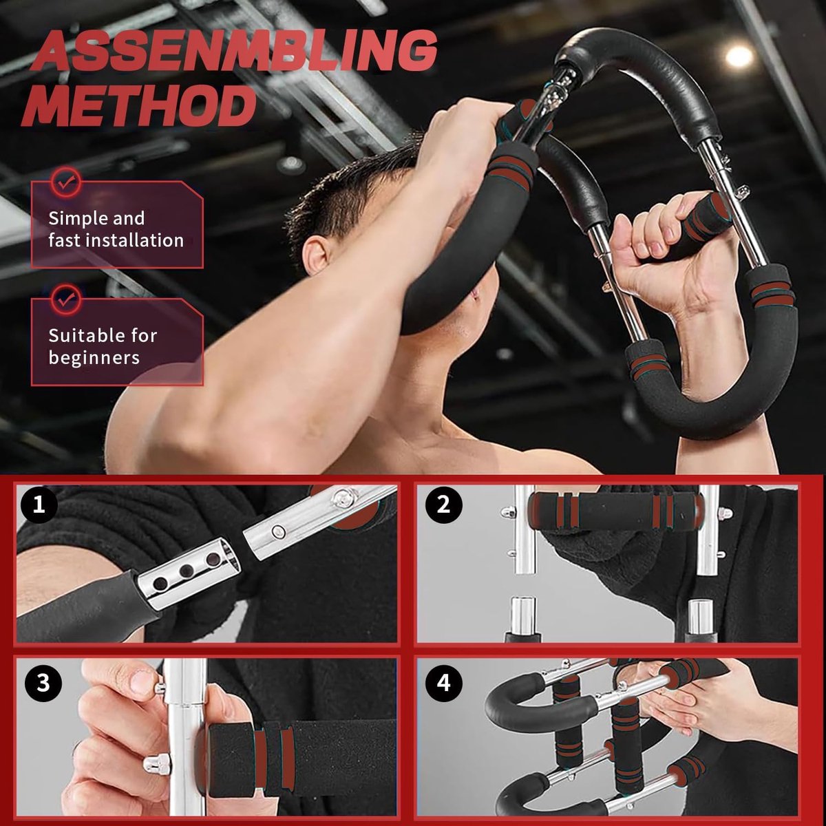 Arm Trainer - U-Shaped Twister - Adjustable Chest Enlarger with 3 Resistance Levels - Detachable Fitness Chest Enlarger - Portable Arm, Chest, and Shoulder — image 6