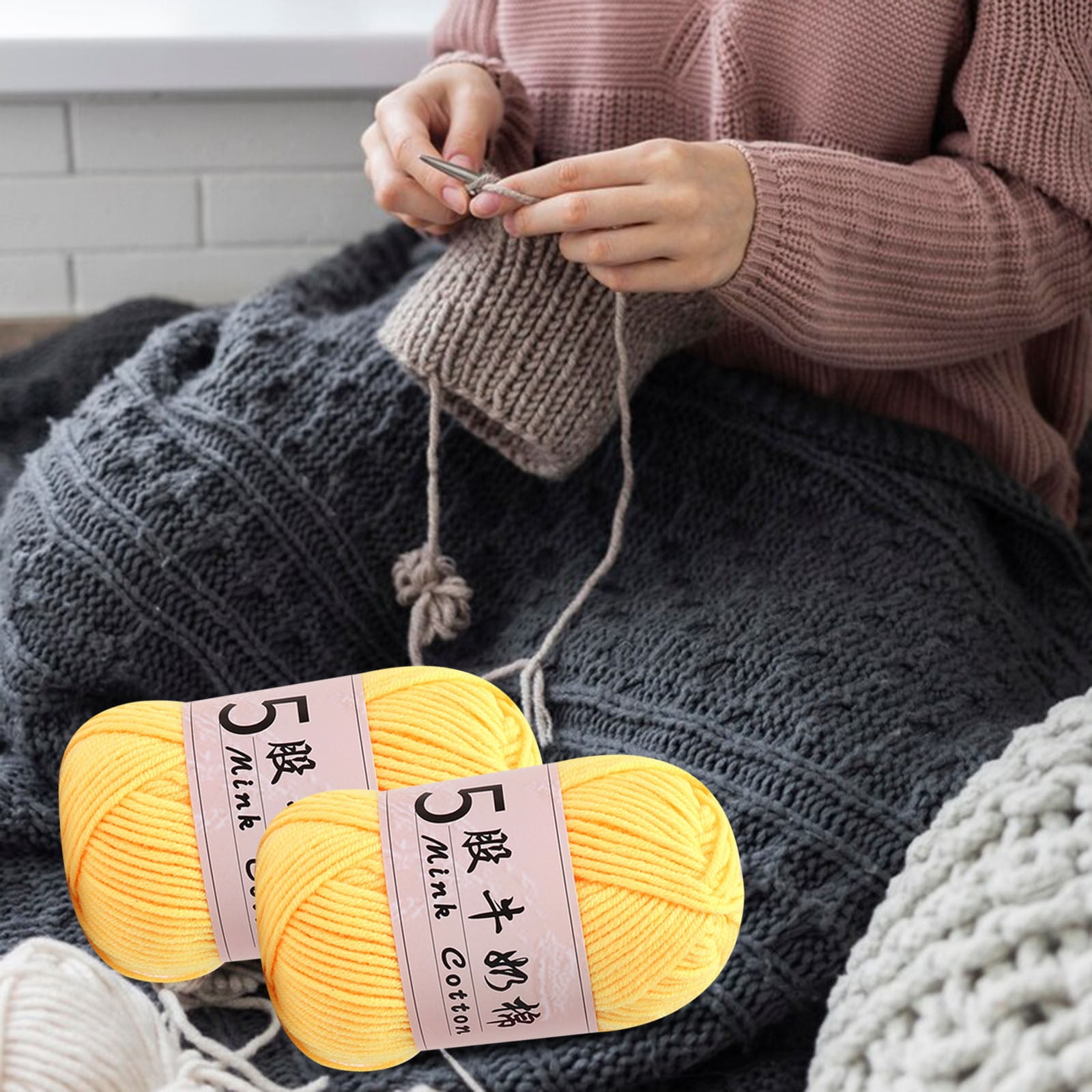 Cotton Yarn Soft Cotton Yarn for Crocheting and Knitting, 1.76 oz/50g Multicolor Crochet yarn for Crafts Home Decorations DIY Toys Knit Clothes Yarn, ( 356 — image 4