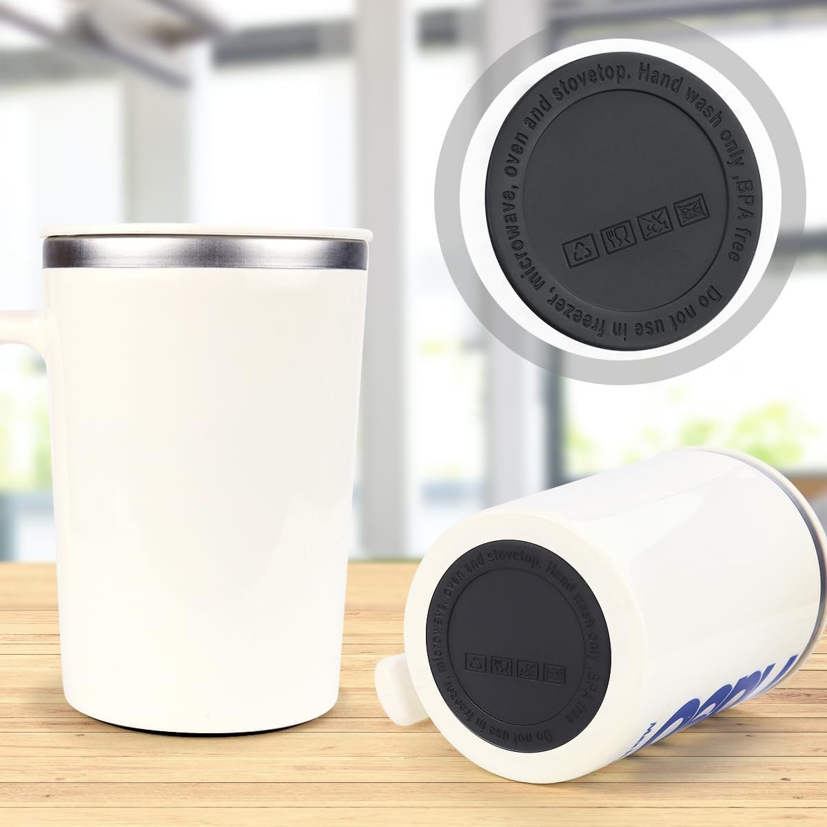 10 Pieces Adhesive Rubber Tumbler Bumpers, Non Slip Bottom Pads for Skinny Tumblers, Wine Cups and Mason Jars, Black, 56 mm โ image 3