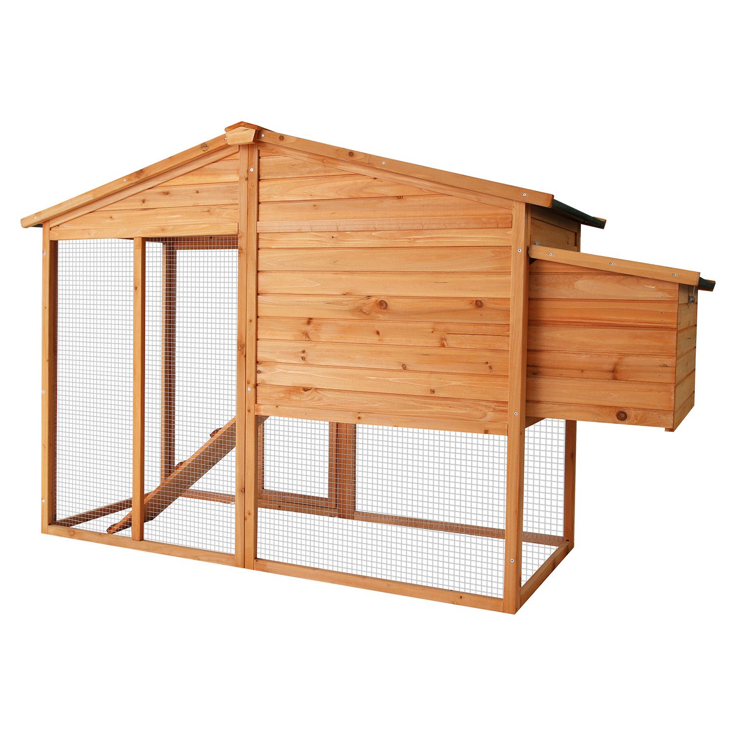 Furtastic Large Wooden Chicken Coop & Rabbit Hutch Outdoor Hen House with Nesting Box Ramp & Removable Tray — image 4