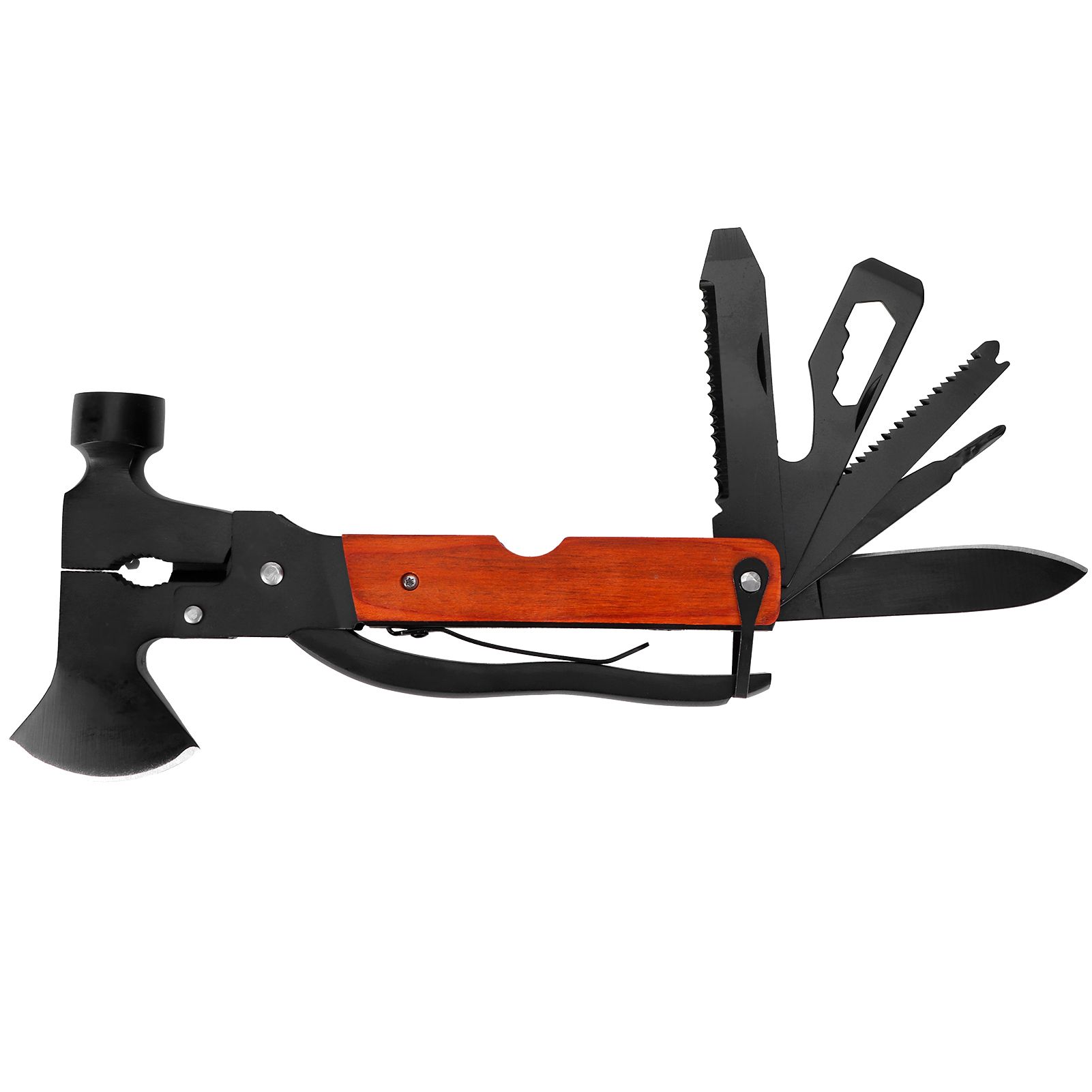 15In1 Axe Hammer MultiFunctional Camping Survival Screwdrivers Pliers Bottle Opener(Wood Grain ) โ image 5